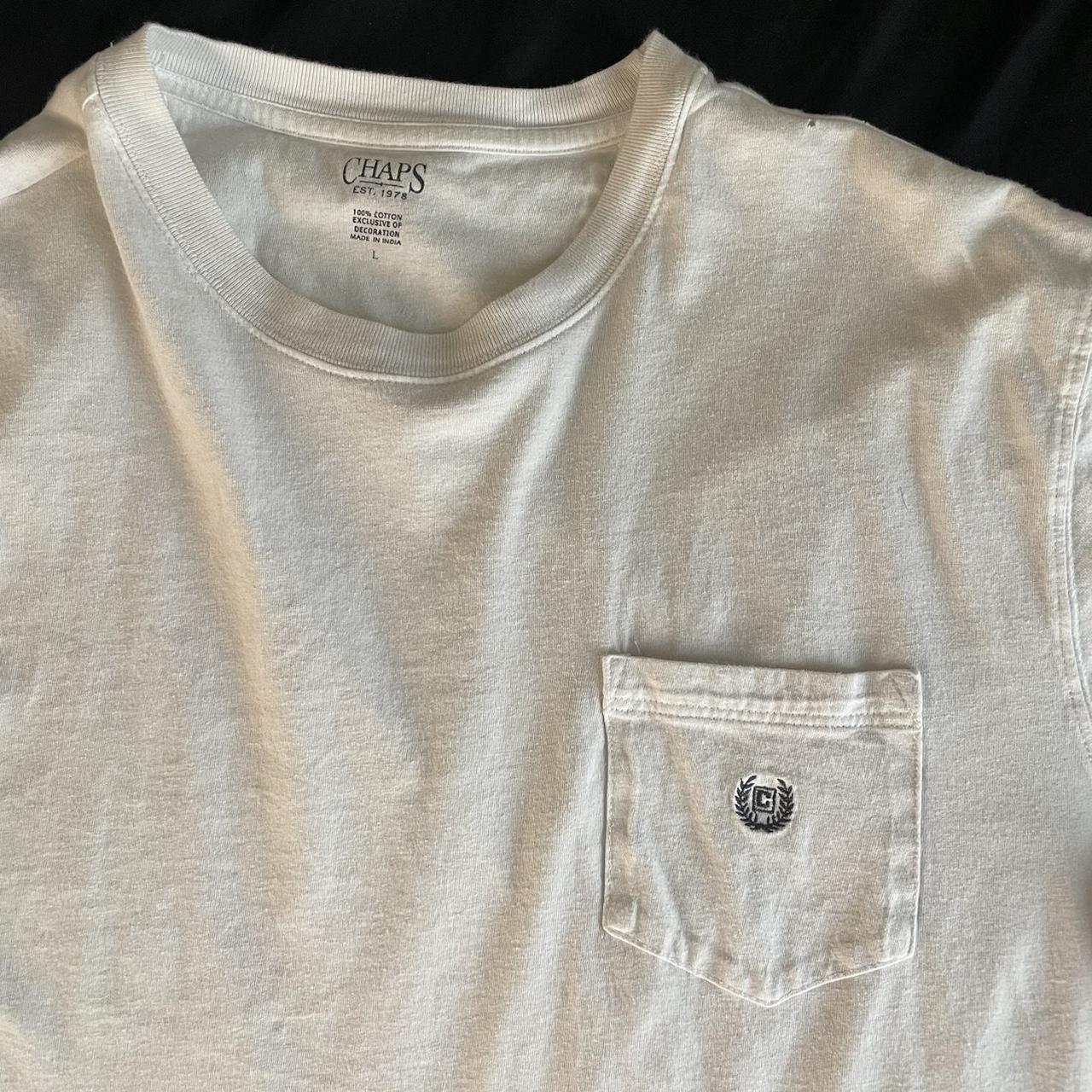 White chaps t shirt Size large , no stains , small... - Depop