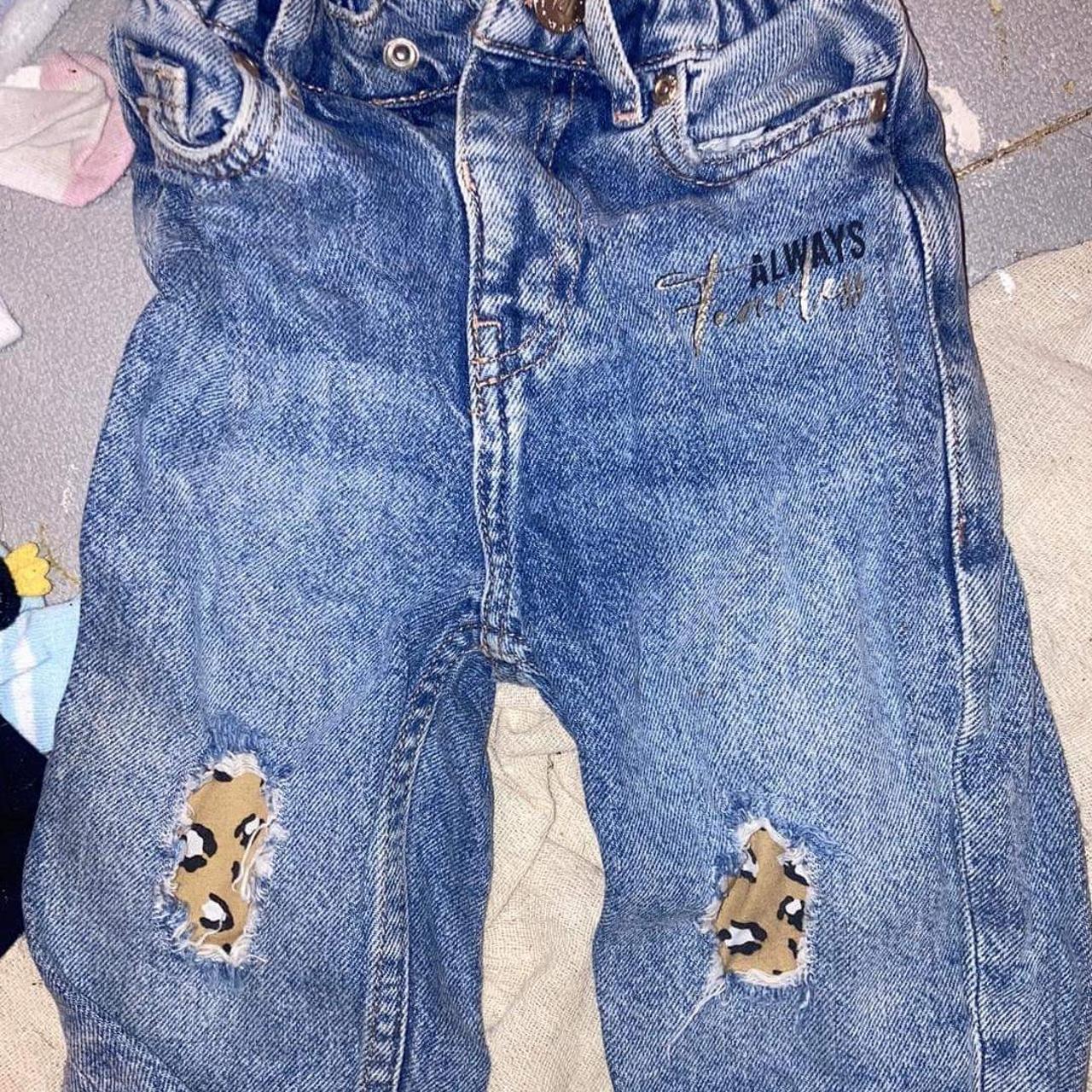 River island baby girl denim jeans, size 12-18... - Depop