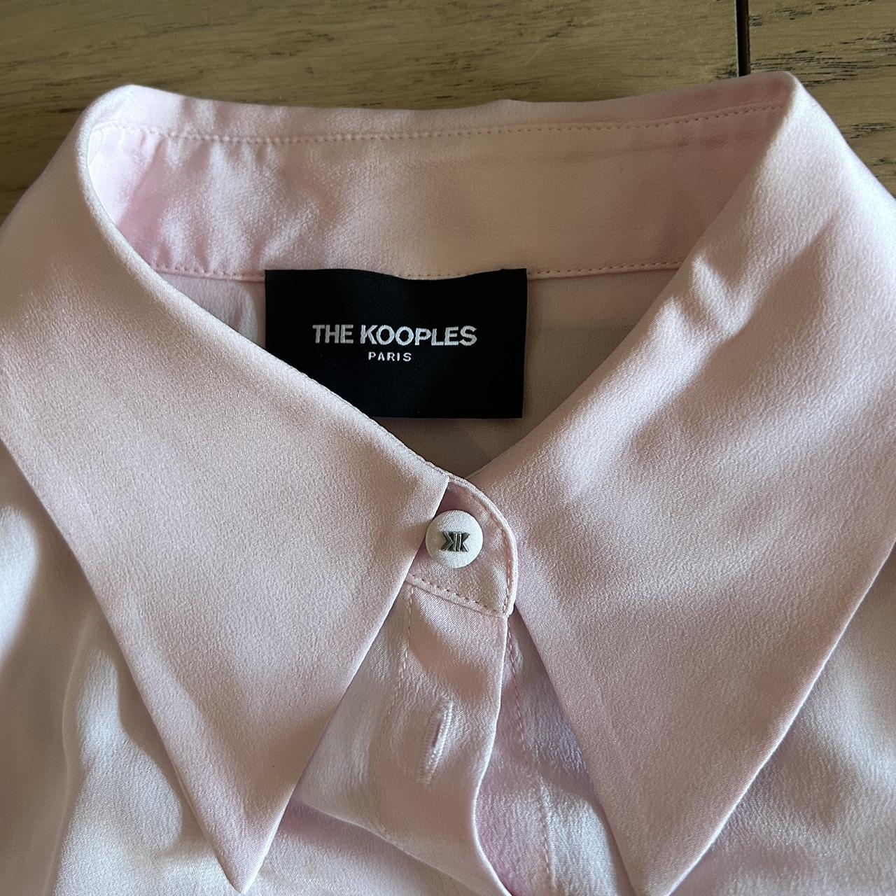 The Kooples Women's Pink selling Button up Blouse with Lace Sleeves Size Large