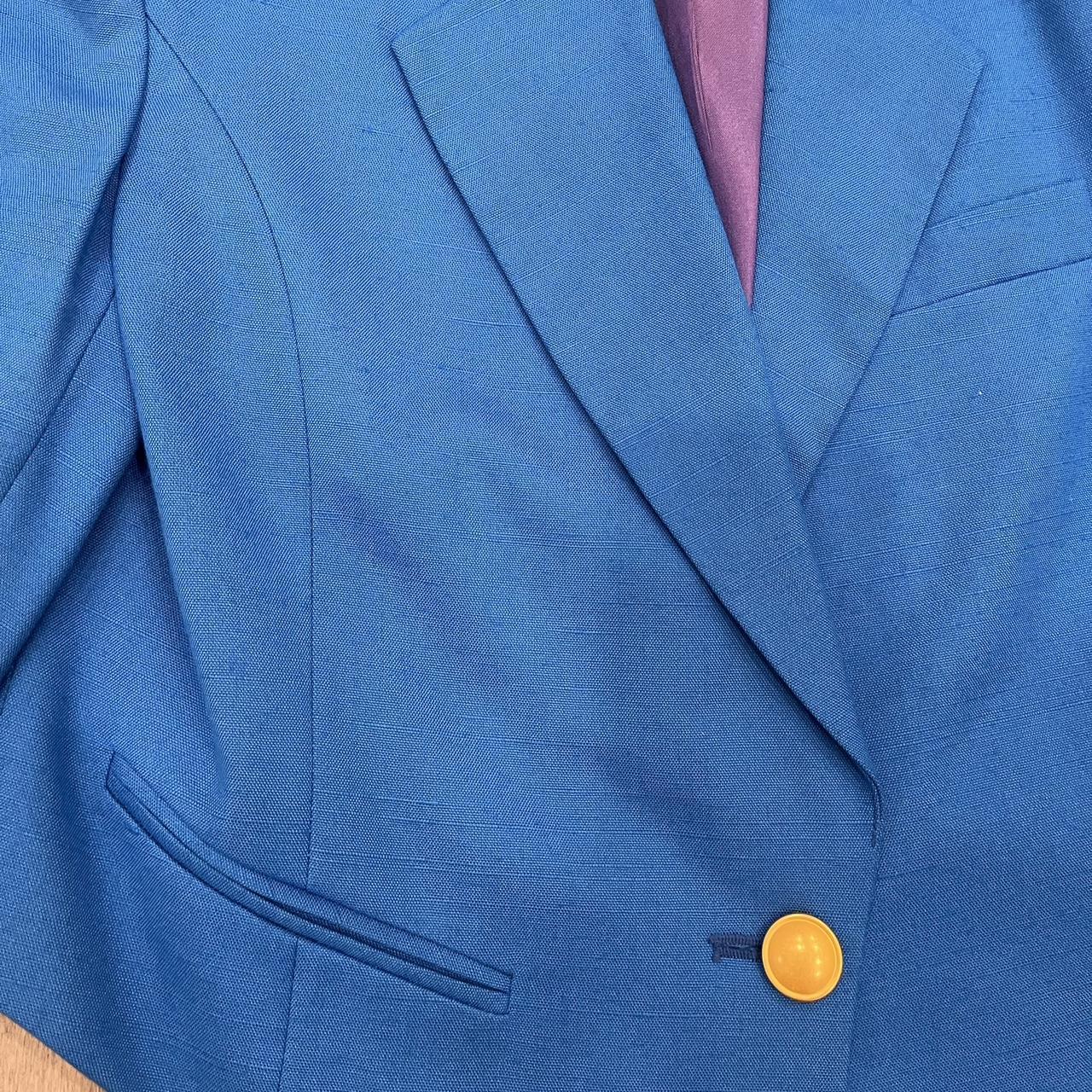 Women's Blue and Gold Coat Depop