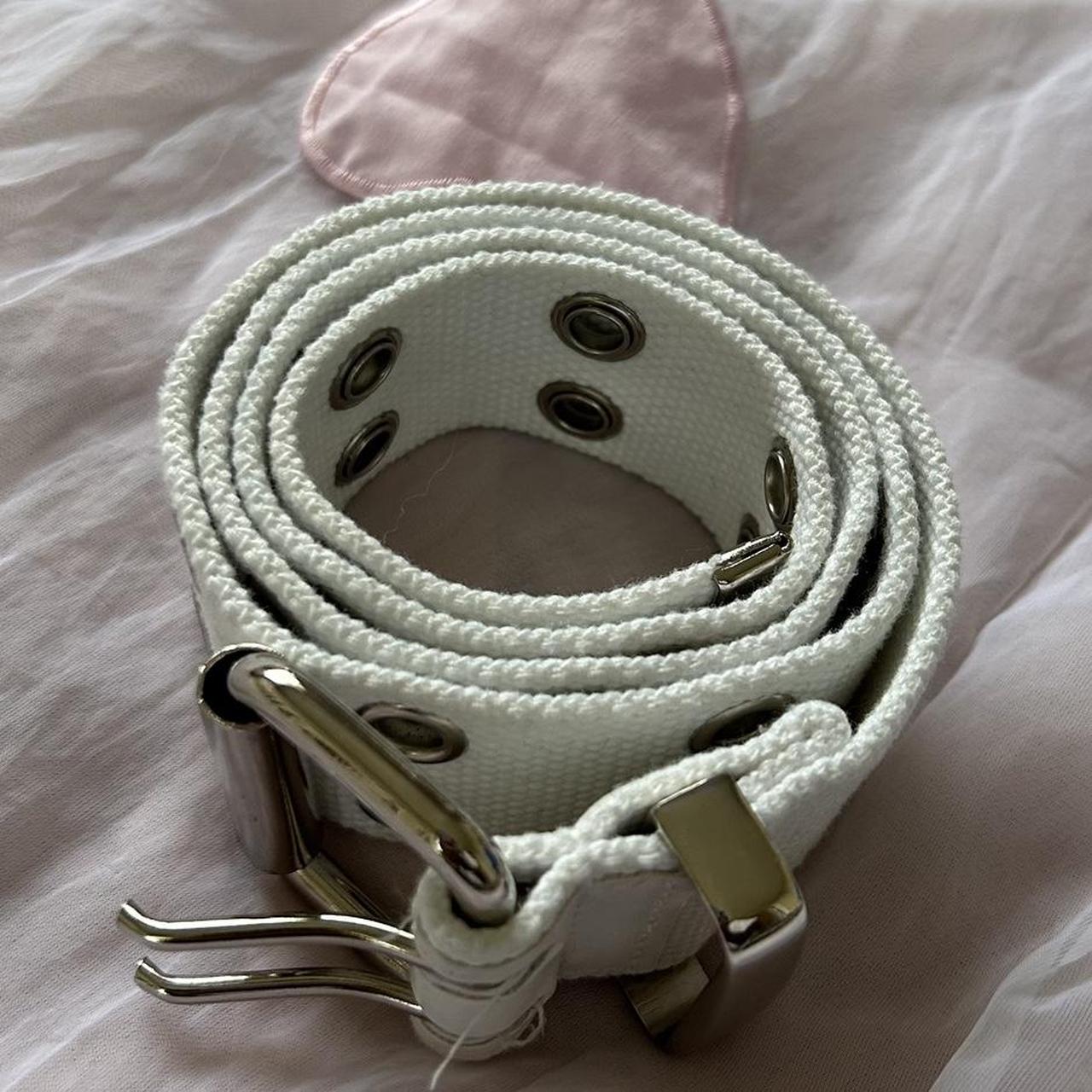 Buckle Women's White Belt Depop