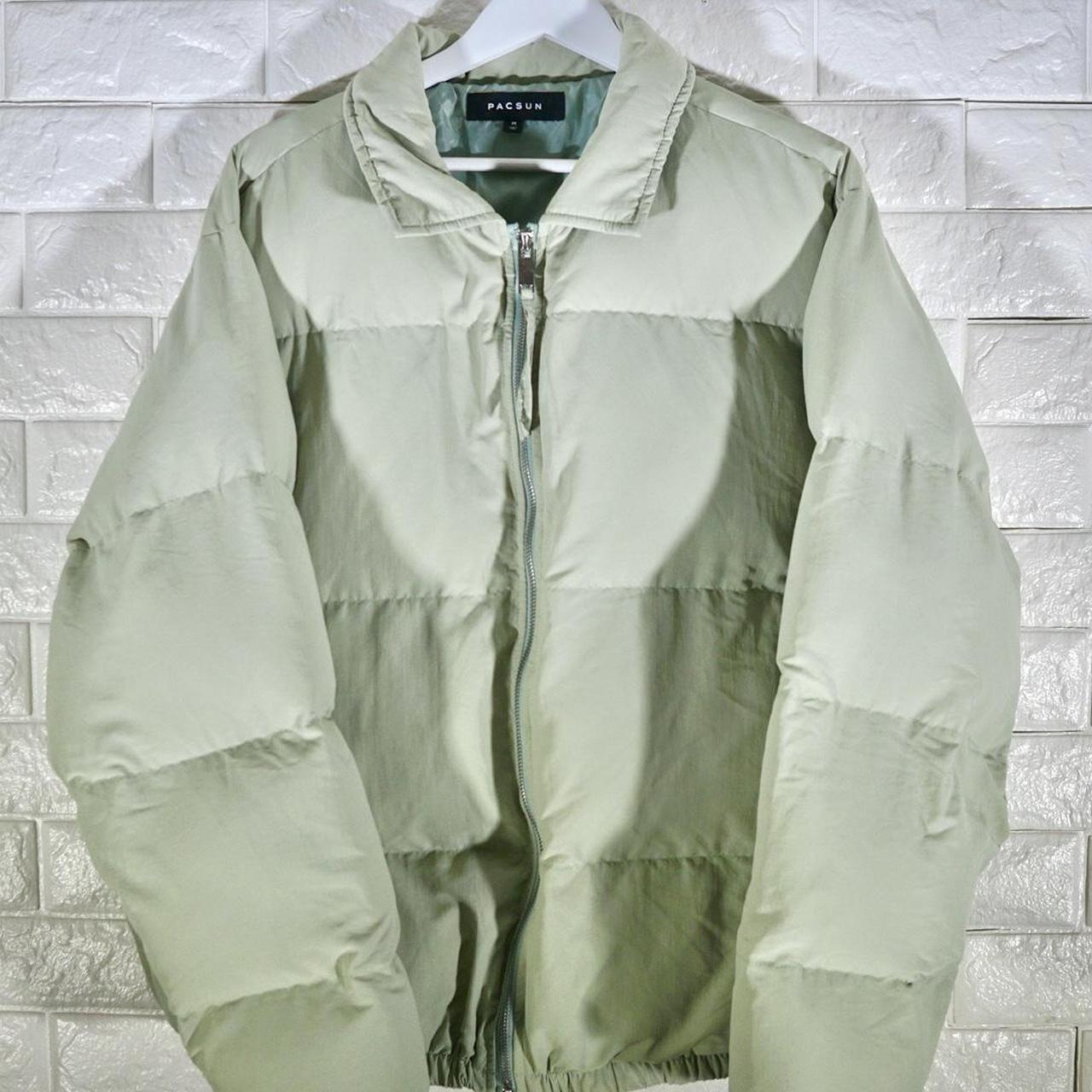 MINT GREEN PUFFER JACKET Depop