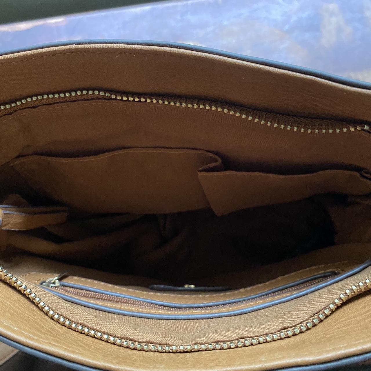 OASIS brand vegan leather cross body brown bag... - Depop