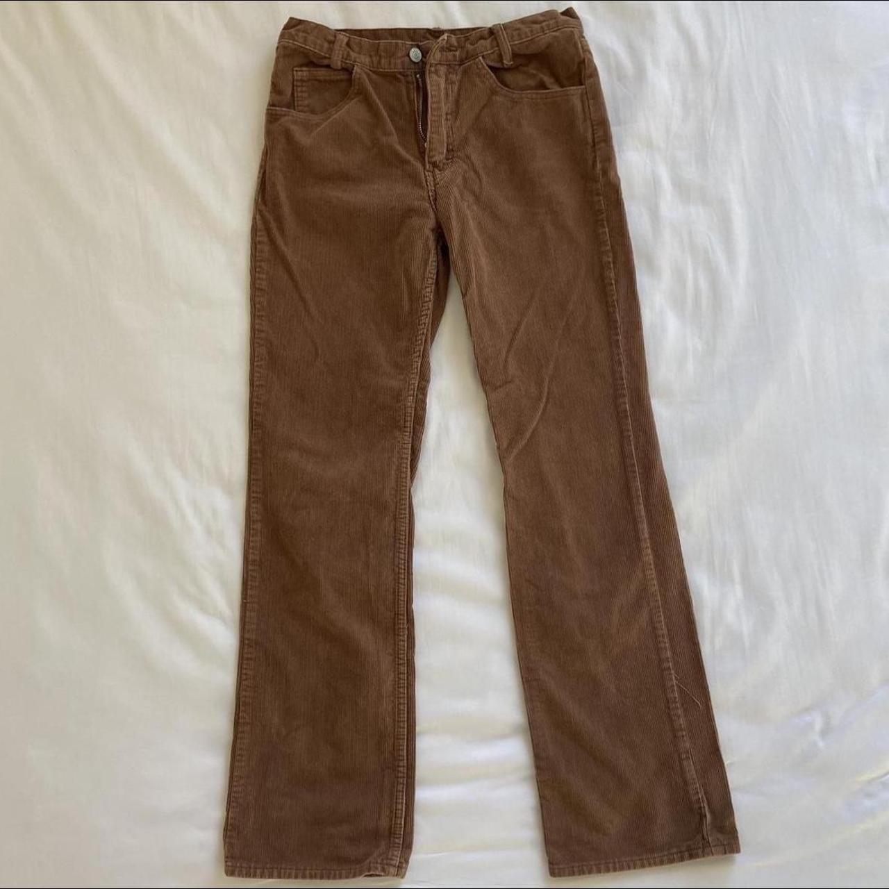 Brandy melville brown lowrise corduroy flare pants! - Depop