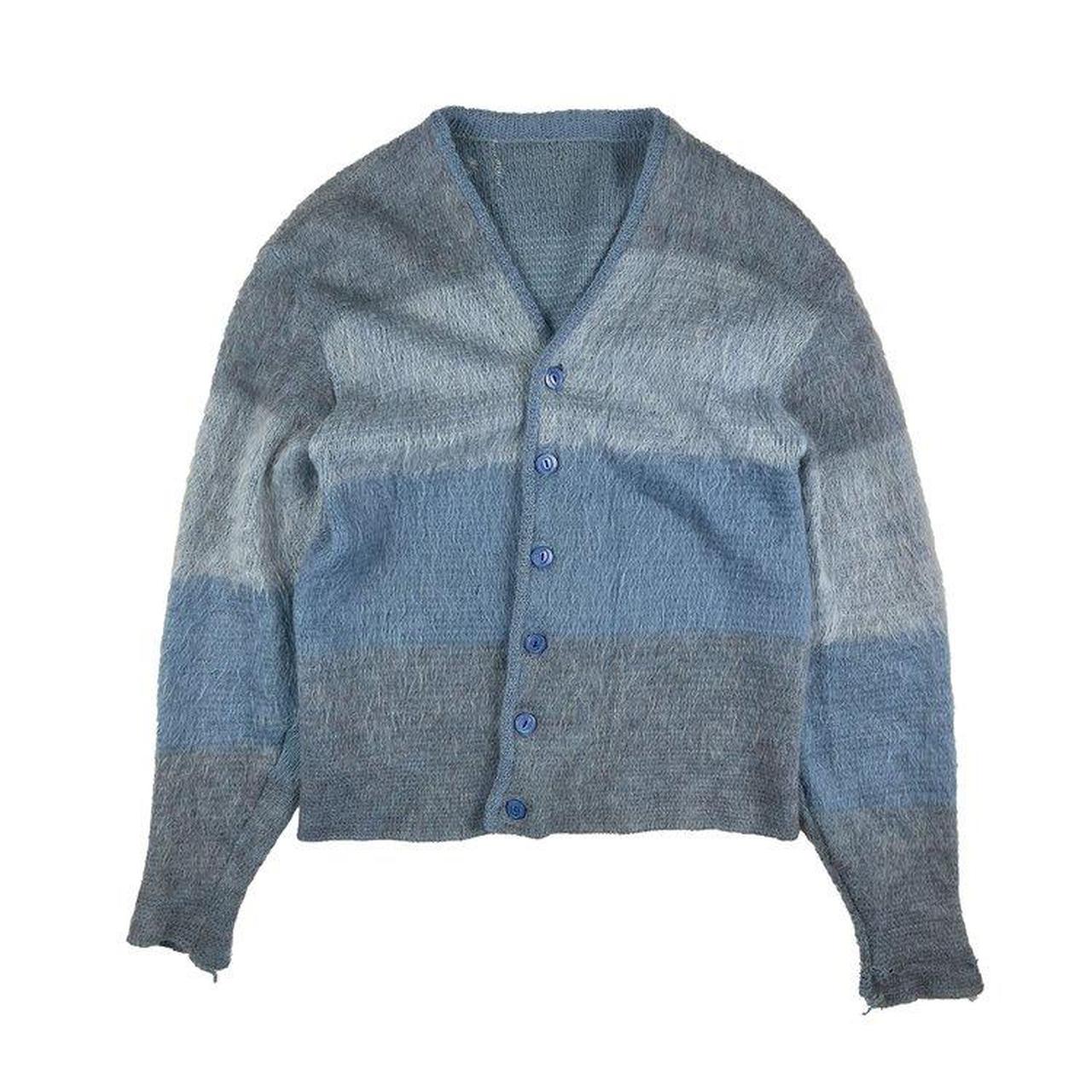 Men's Blue and Grey Cardigan | Depop