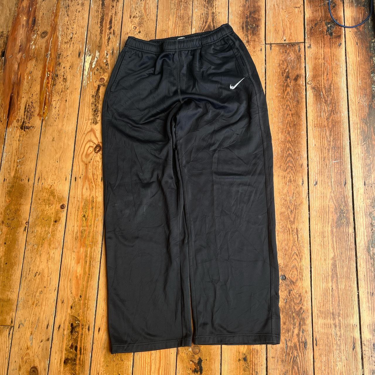 Sick vintage baggy Nike joggers in black with grey... - Depop
