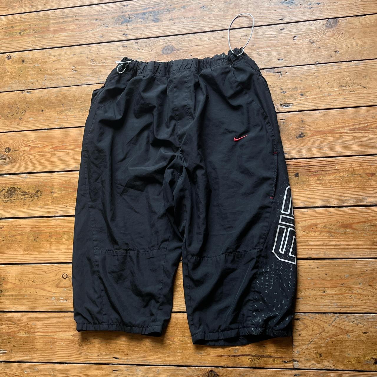 Super sick vintage baggy Nike air shorts in black... - Depop