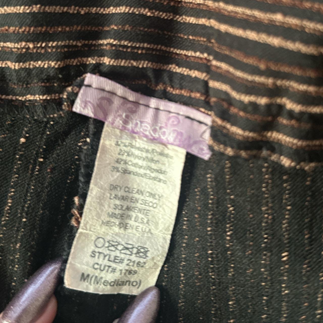 2000s eyeshadow brown pinstripe pants... - Depop