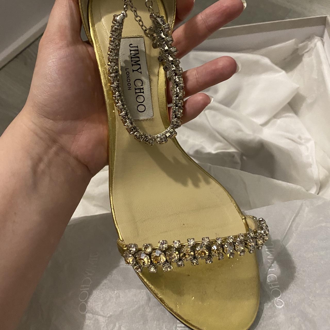 Jimmy Choo ♡ SHILOH サイズ39 jimmy choo gold shiloh 60 mm size 39 retail | Depop