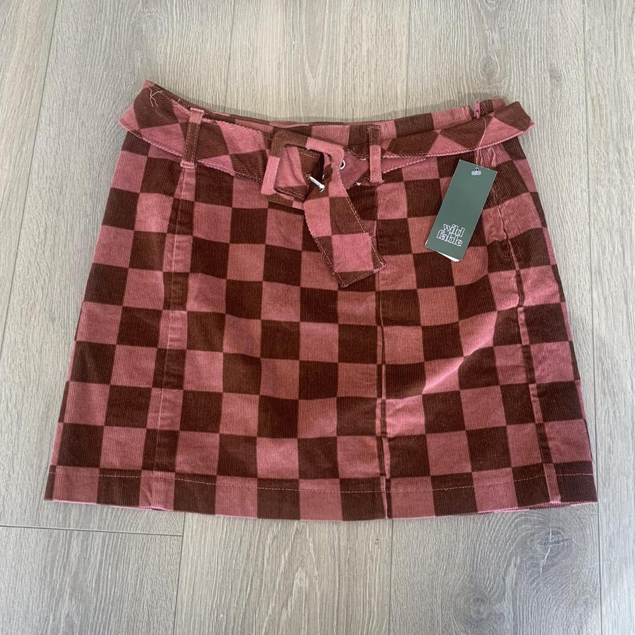 Wild fable clearance pink plaid skirt