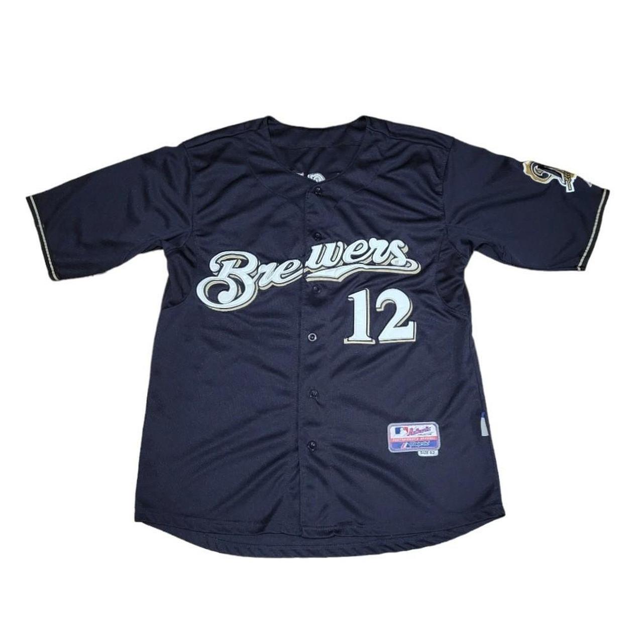 Majestic Men's Majestic Navy/Gold Milwaukee Brewers Authentic