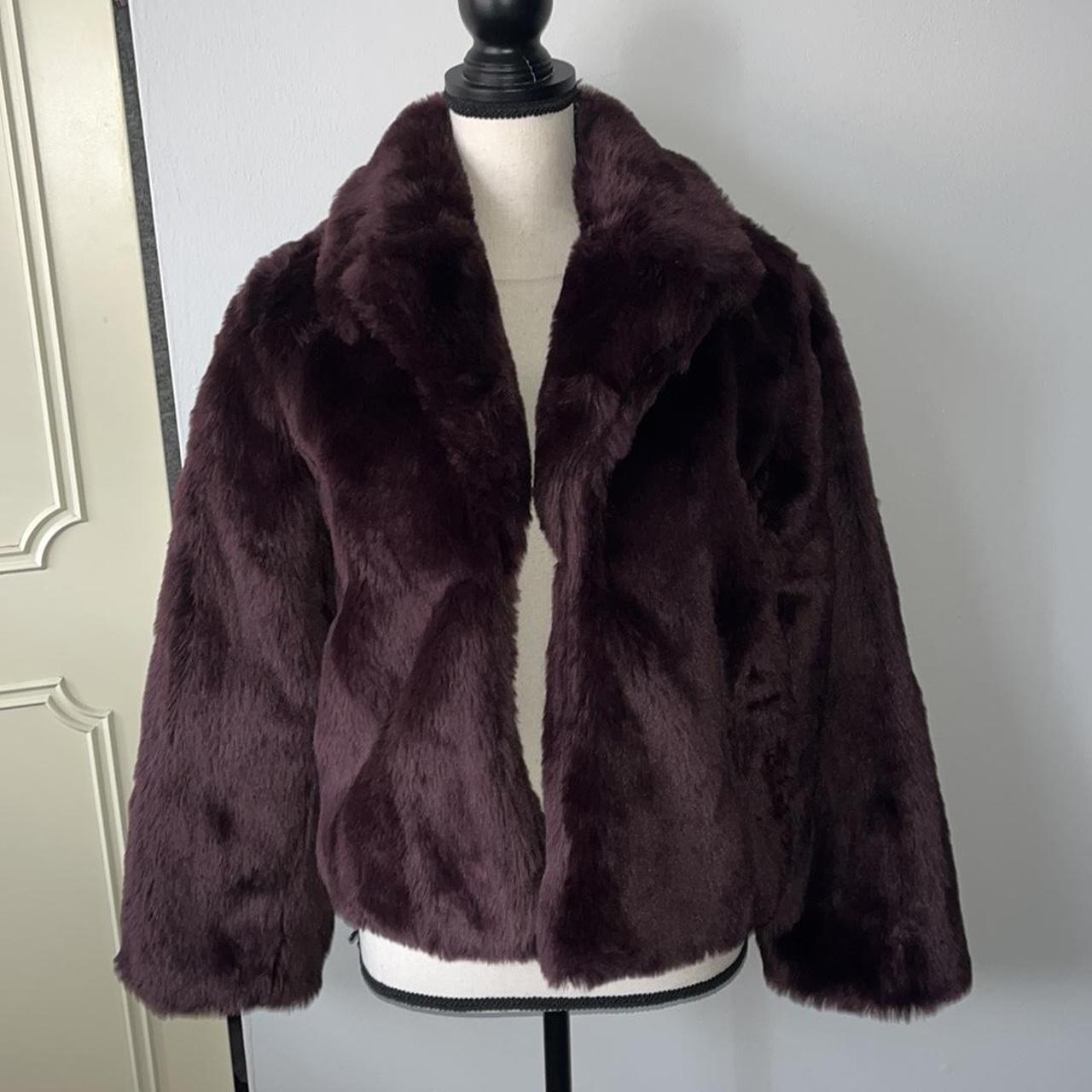 Cute deep purple, super fuzzy coat with open front &... - Depop