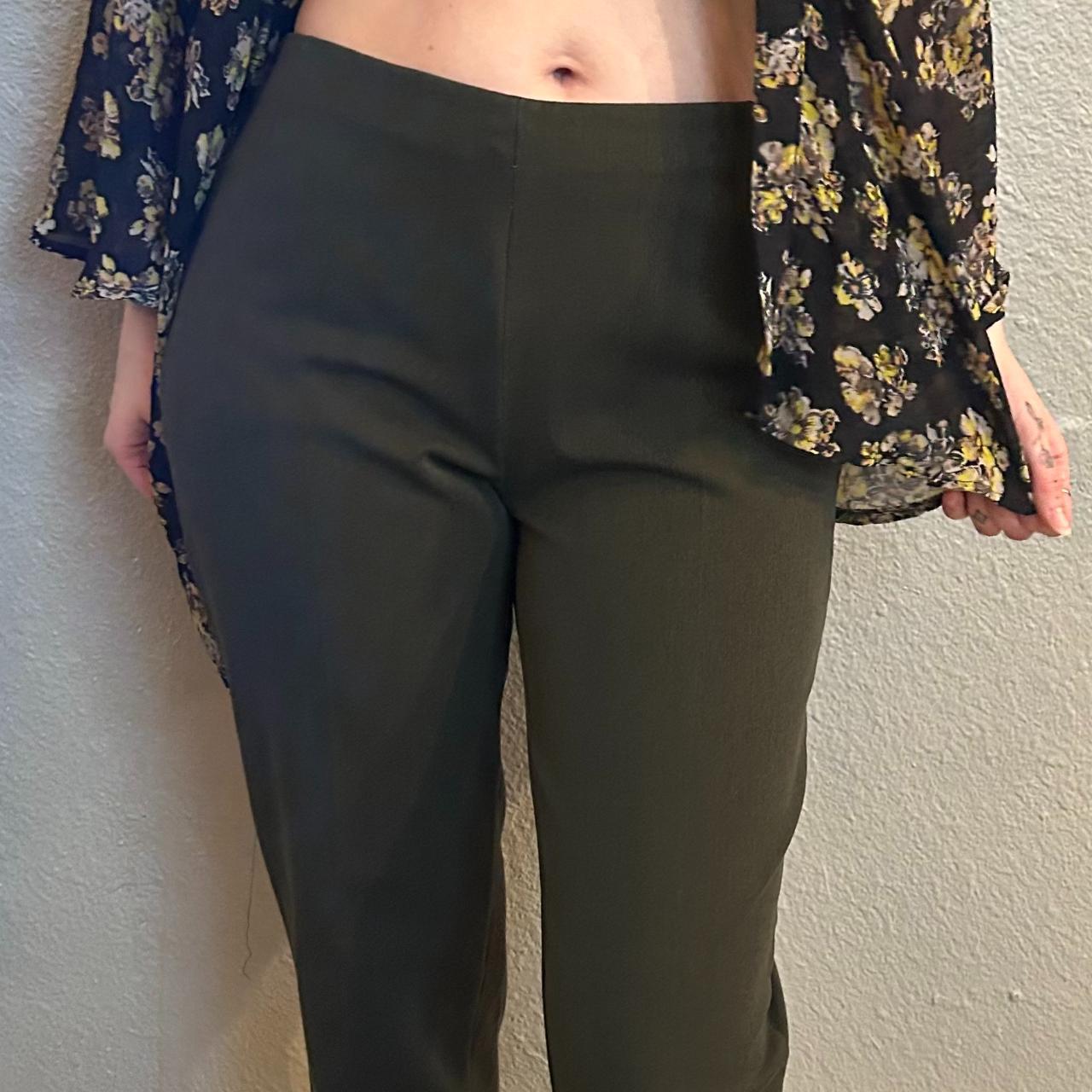 Vintage comfy, stretchy green dress pants!, Mid-High