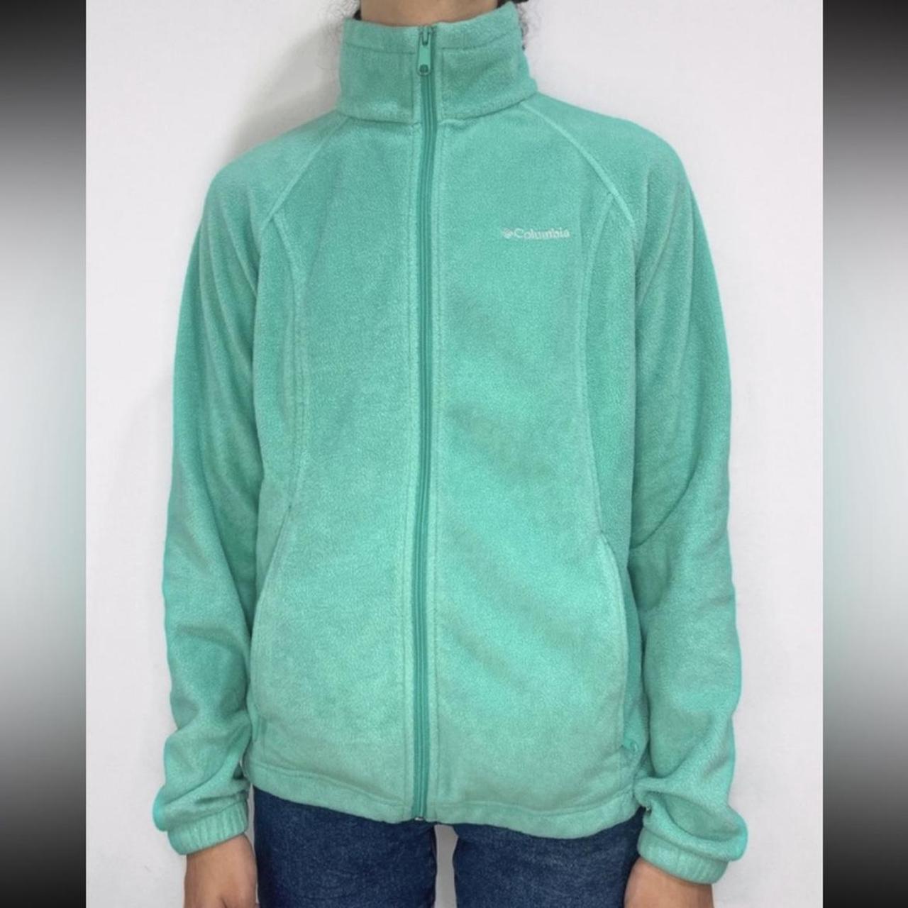 Columbia teal fleece zip up 💚 great condition, so... - Depop