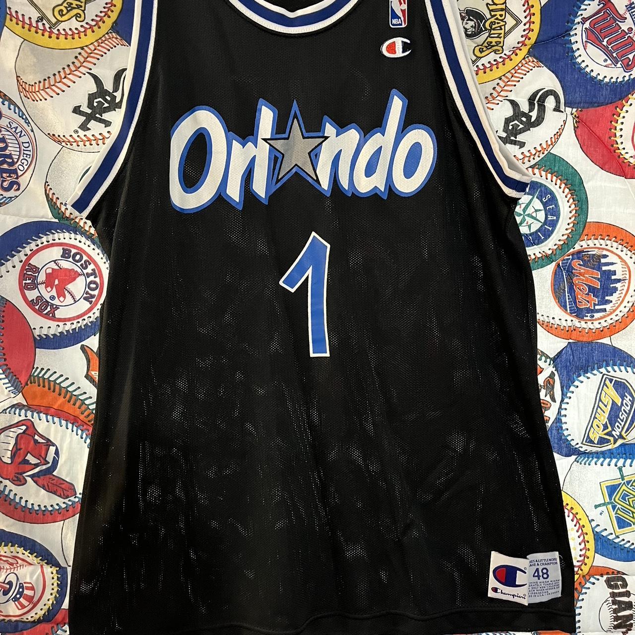 Champion Orlando Hardaway basketball jersey Black - Depop