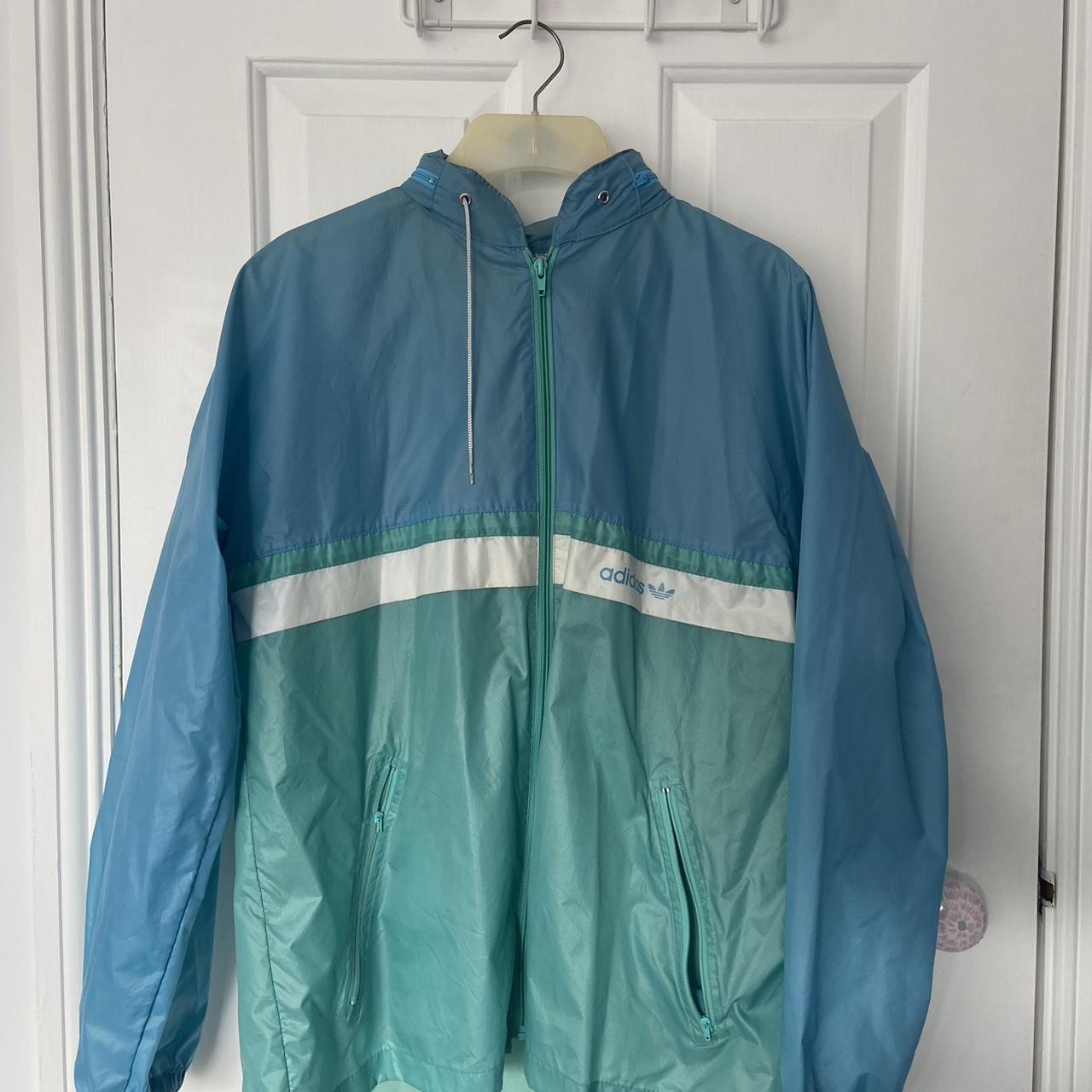 Adidas Men's Blue and Green Coat | Depop