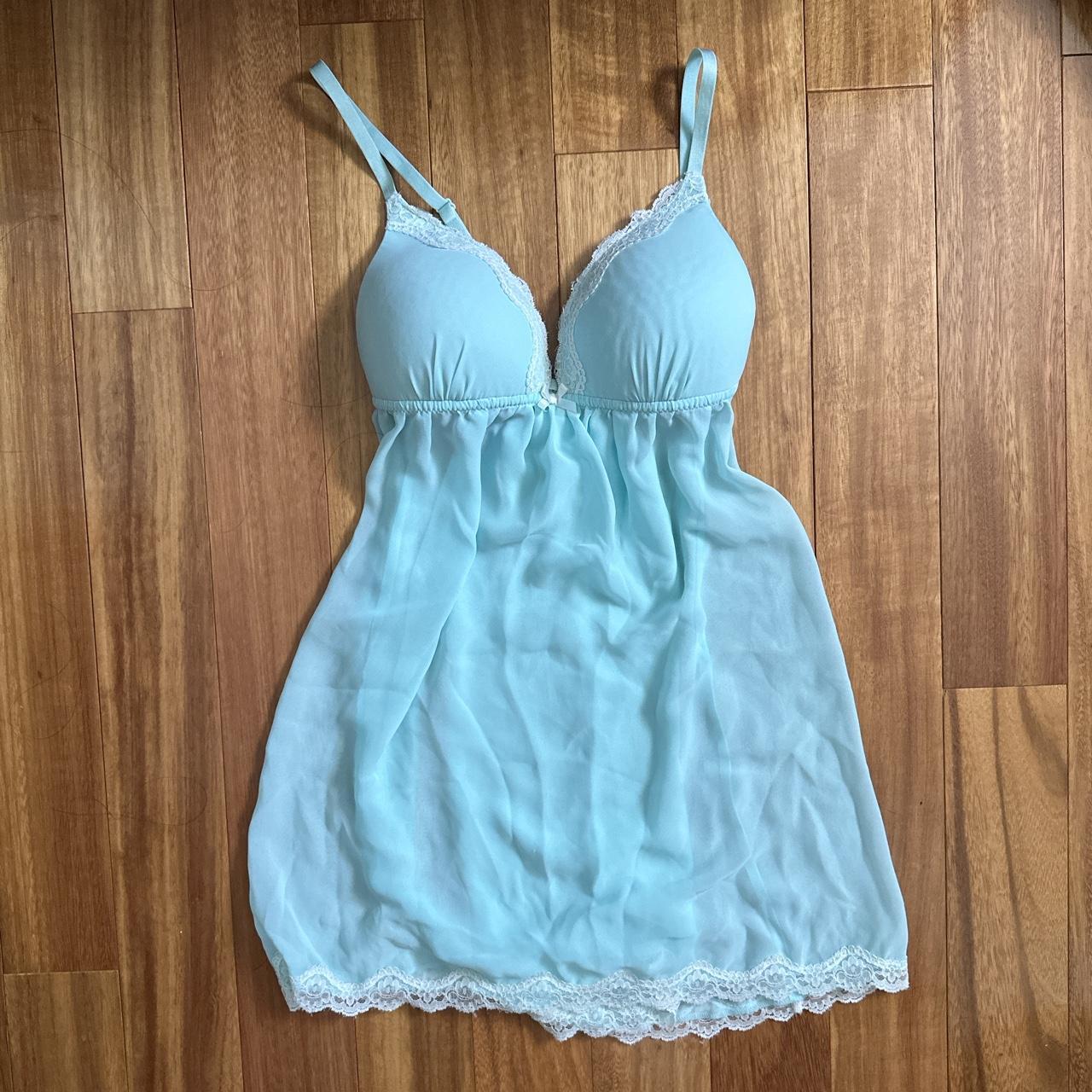 prettiest daintiest light blue lingerie lace... - Depop