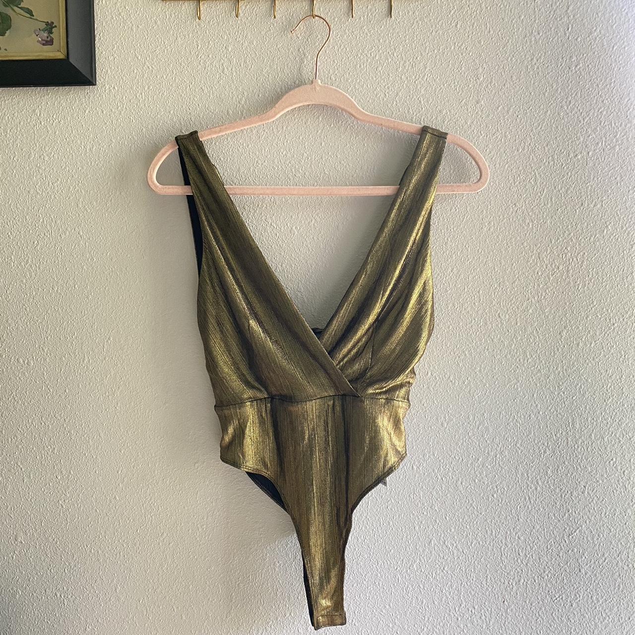 Awesome gold bodysuit! Size small, has really good... - Depop