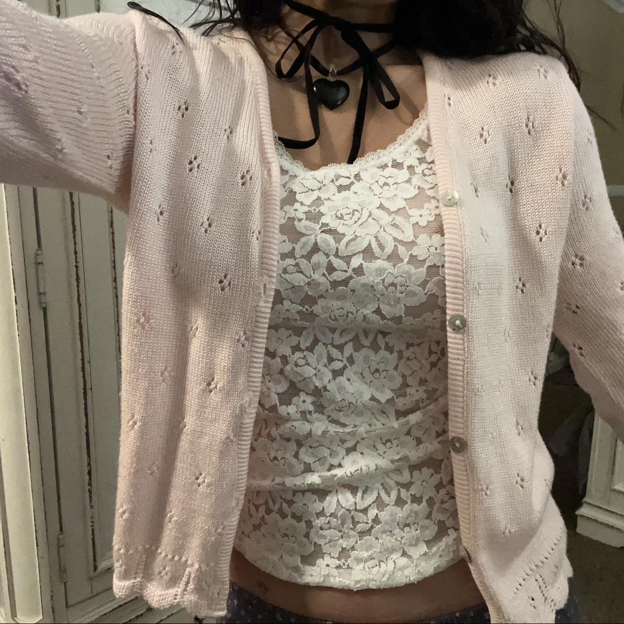 Brandy Melville Women S Pink Cardigan Depop