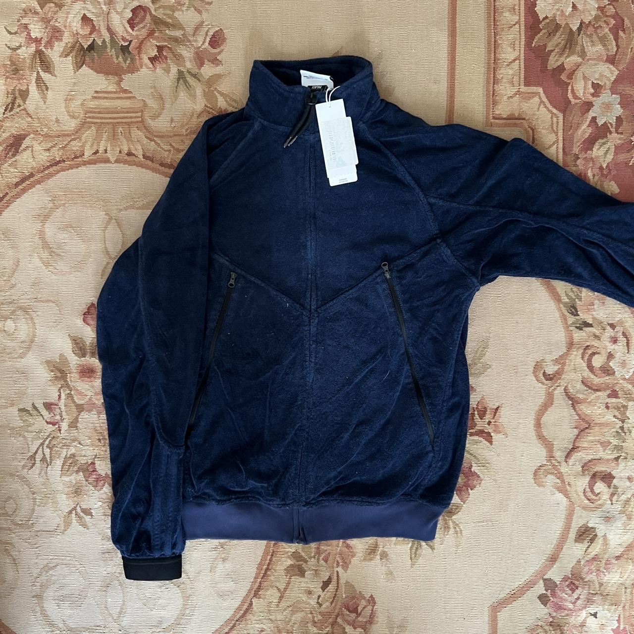 Adidas Palace towelling zip up track jacket Navy... - Depop