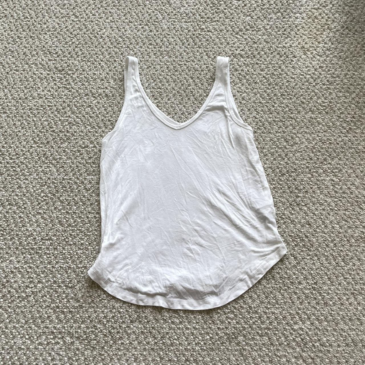 abercrombie & fitch white super soft tank top size:... - Depop