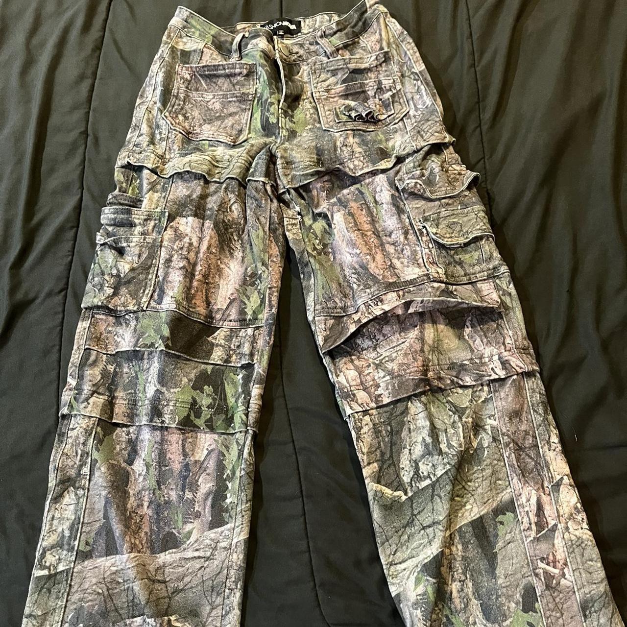 Brand new Camo cargo pants never worn before size M... - Depop