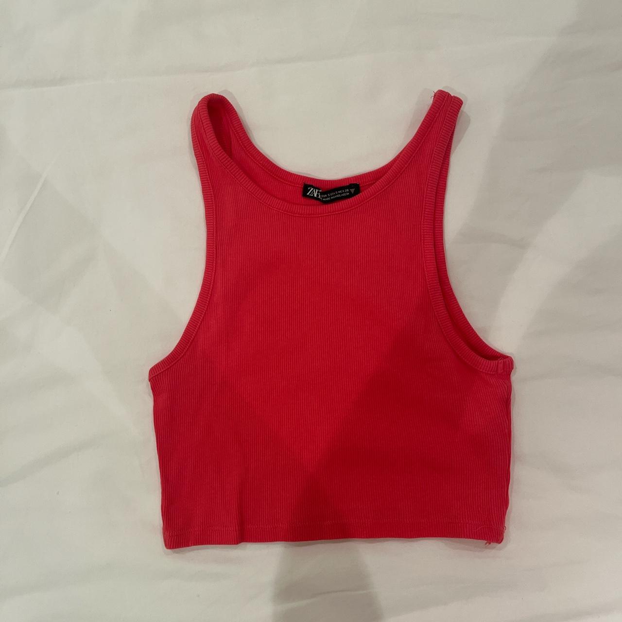Zara Women's Pink Crop-top | Depop