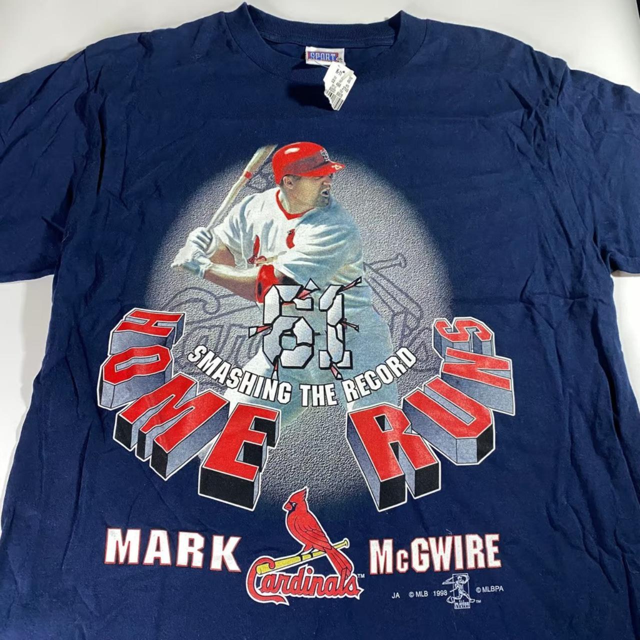 NWT Vintage 90s Mark McGwire Home Run T Shirt Men's... - Depop