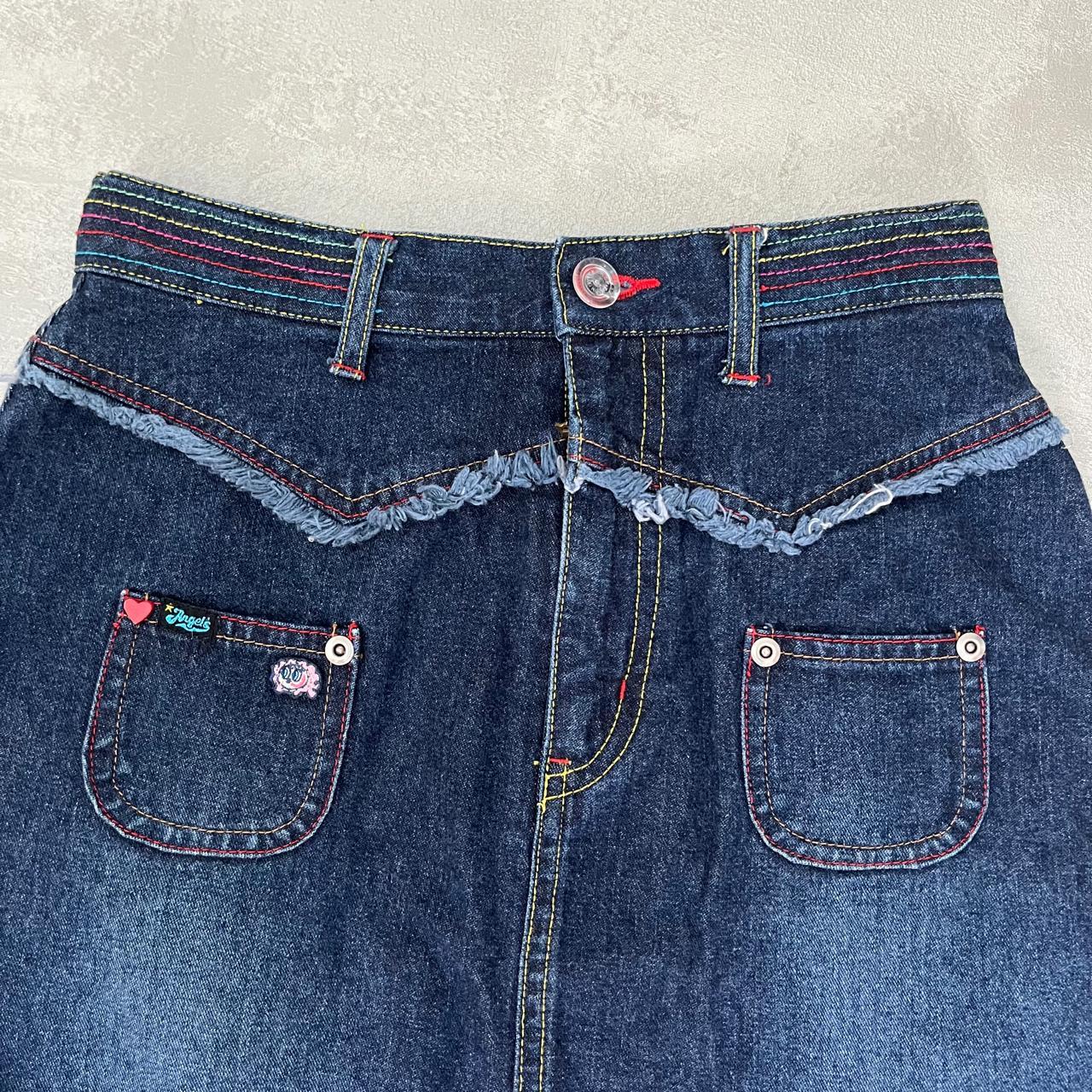 japanese brand angel blue denim mini skirt ୨ৎ... Depop