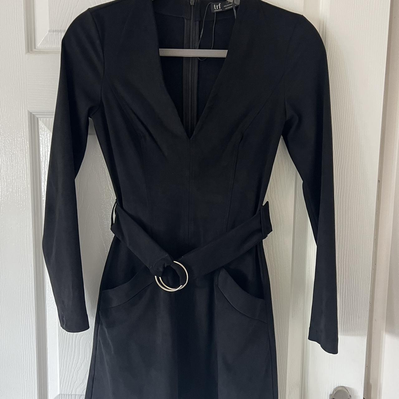 Zara black mini dress with sleeves xs size In very... - Depop