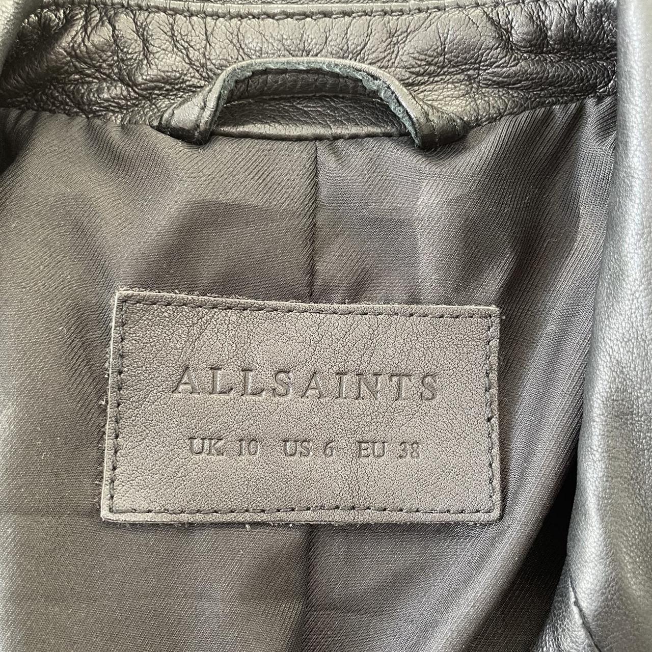 All Saints Balfern Leather Jacket Black Size AUS... - Depop