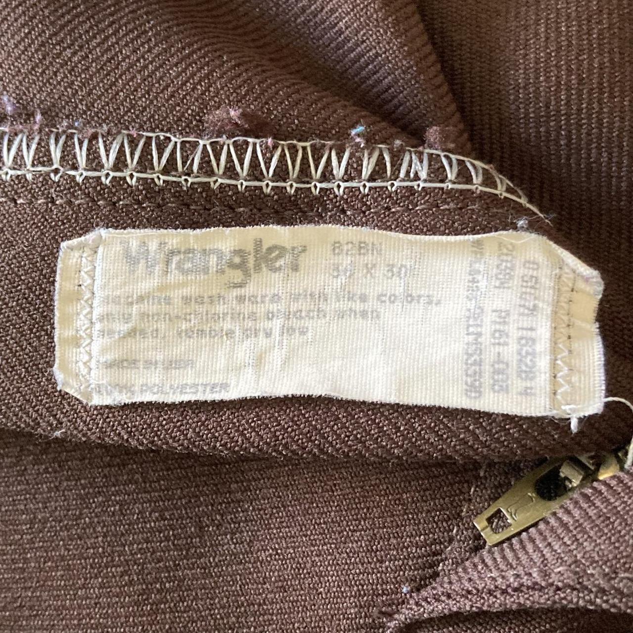 Wrangler Men's Jeans - Brown - 36" – 70s Brown Wr… - image 6