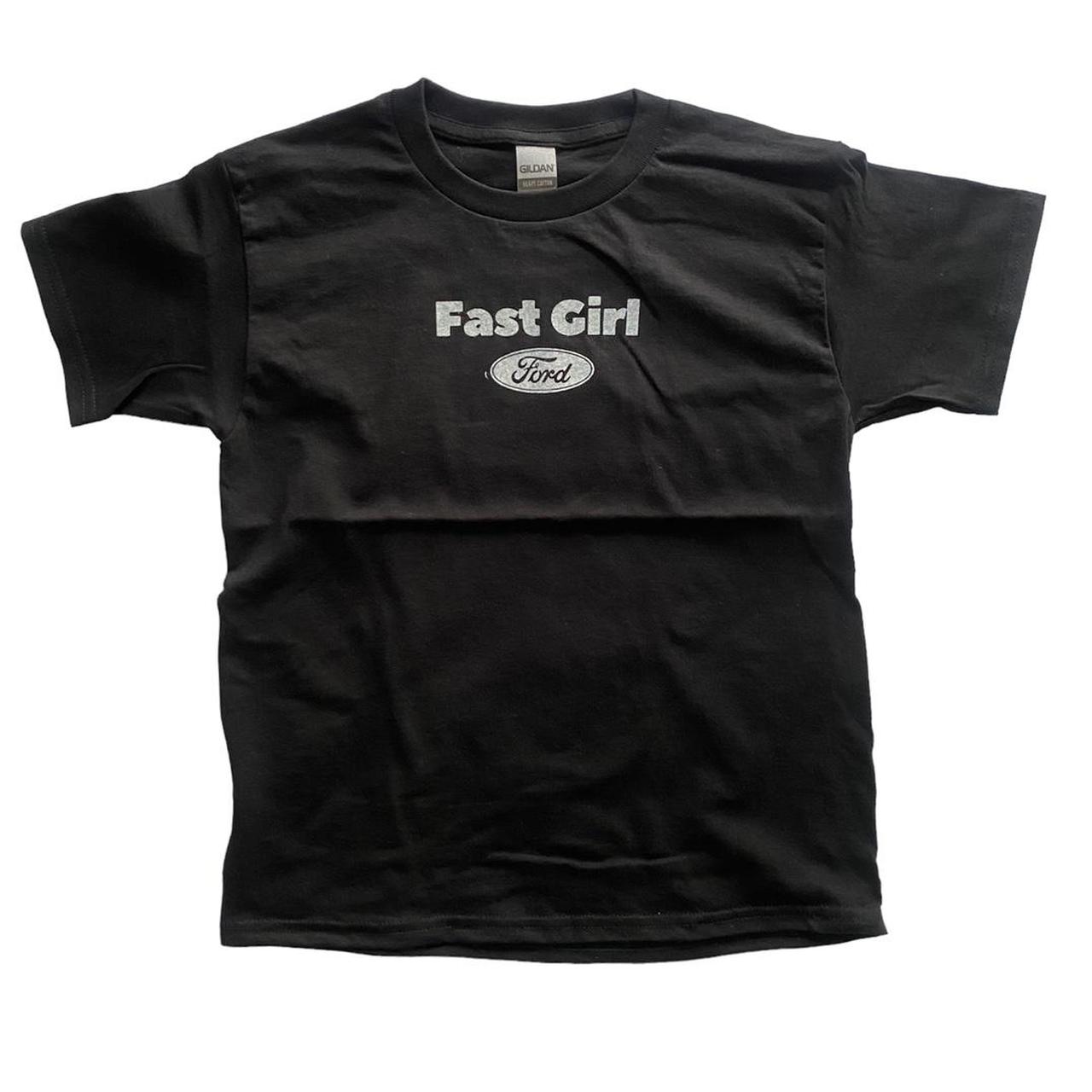 Ford “ fast girl “ screen printed baby tee XS- pit... - Depop