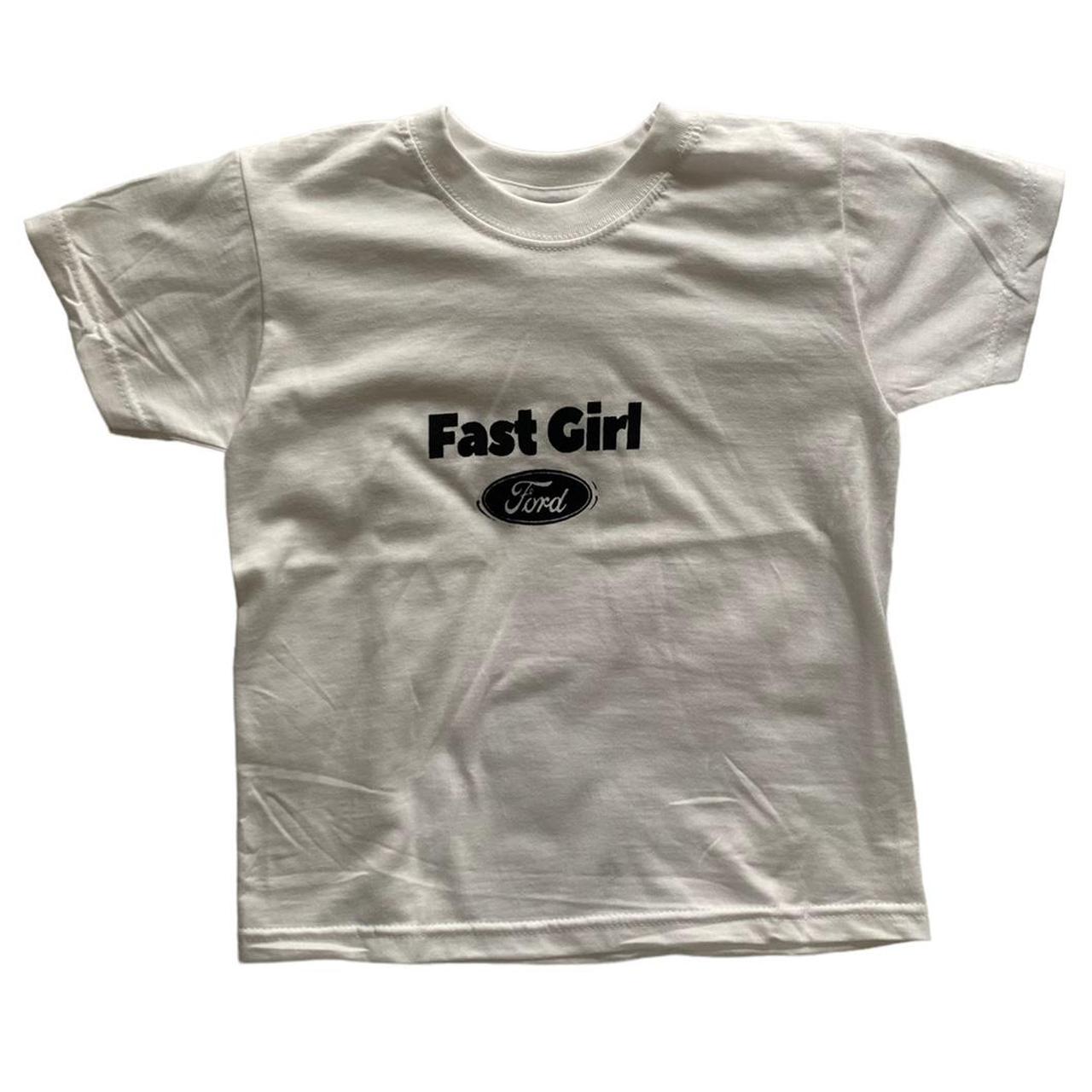 fast girl ford “ screen printed baby tee XS- pit... - Depop