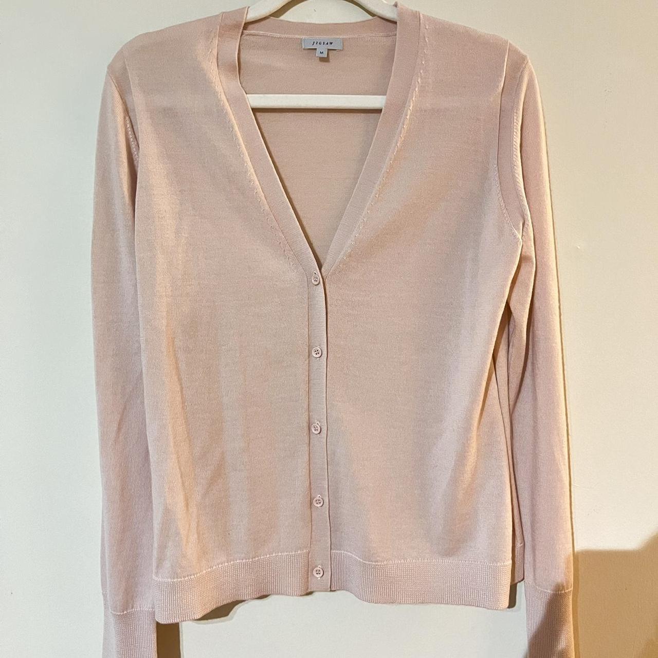 Cutest Jigsaw pale pink soft wool cardigan size M... Depop
