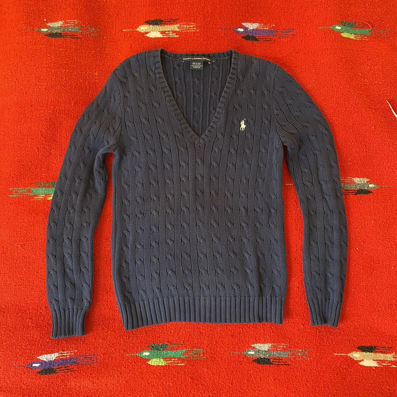 Ralph lauren-cable-knit-v-neck-jumper - Depop