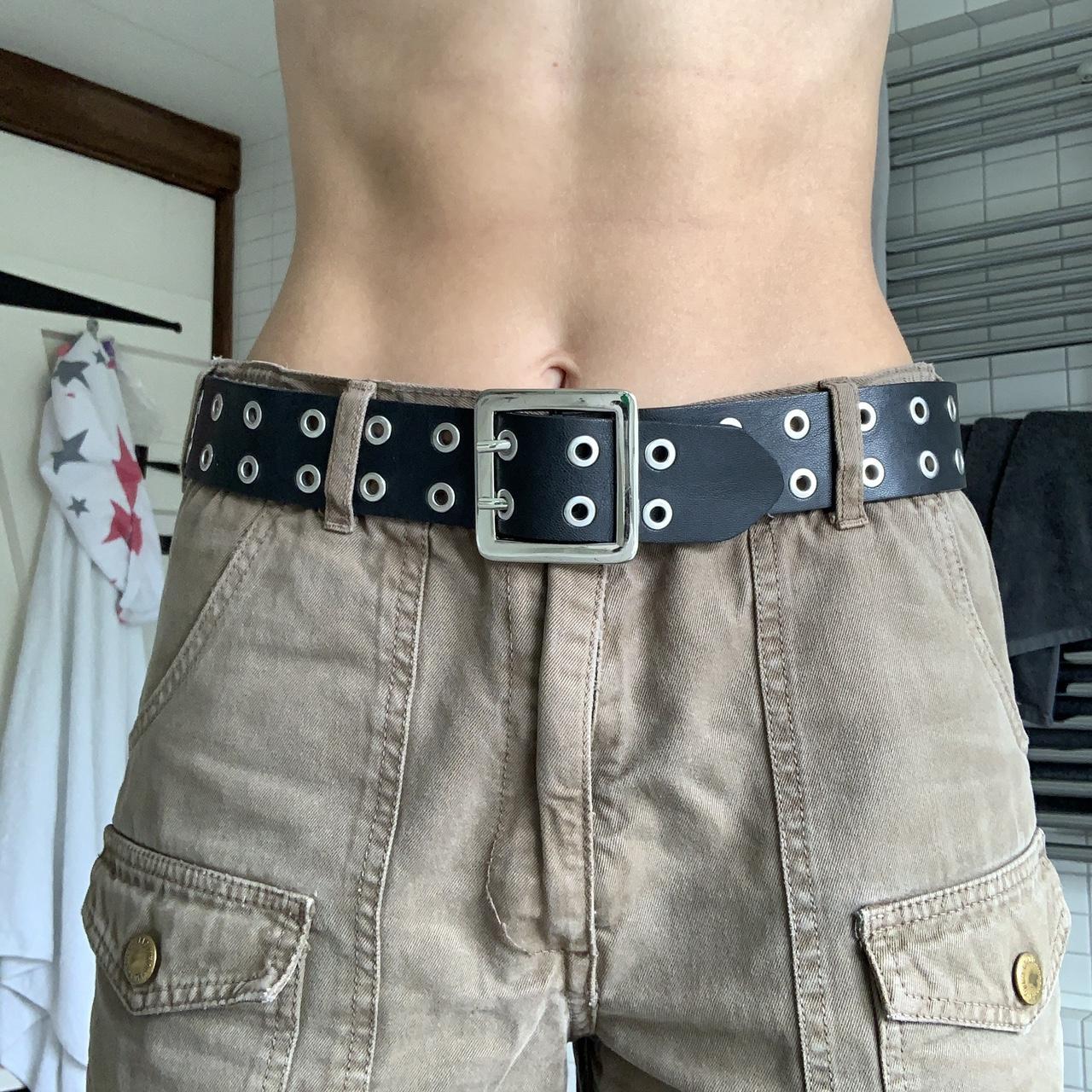 brandy melville black belt with silver... Depop
