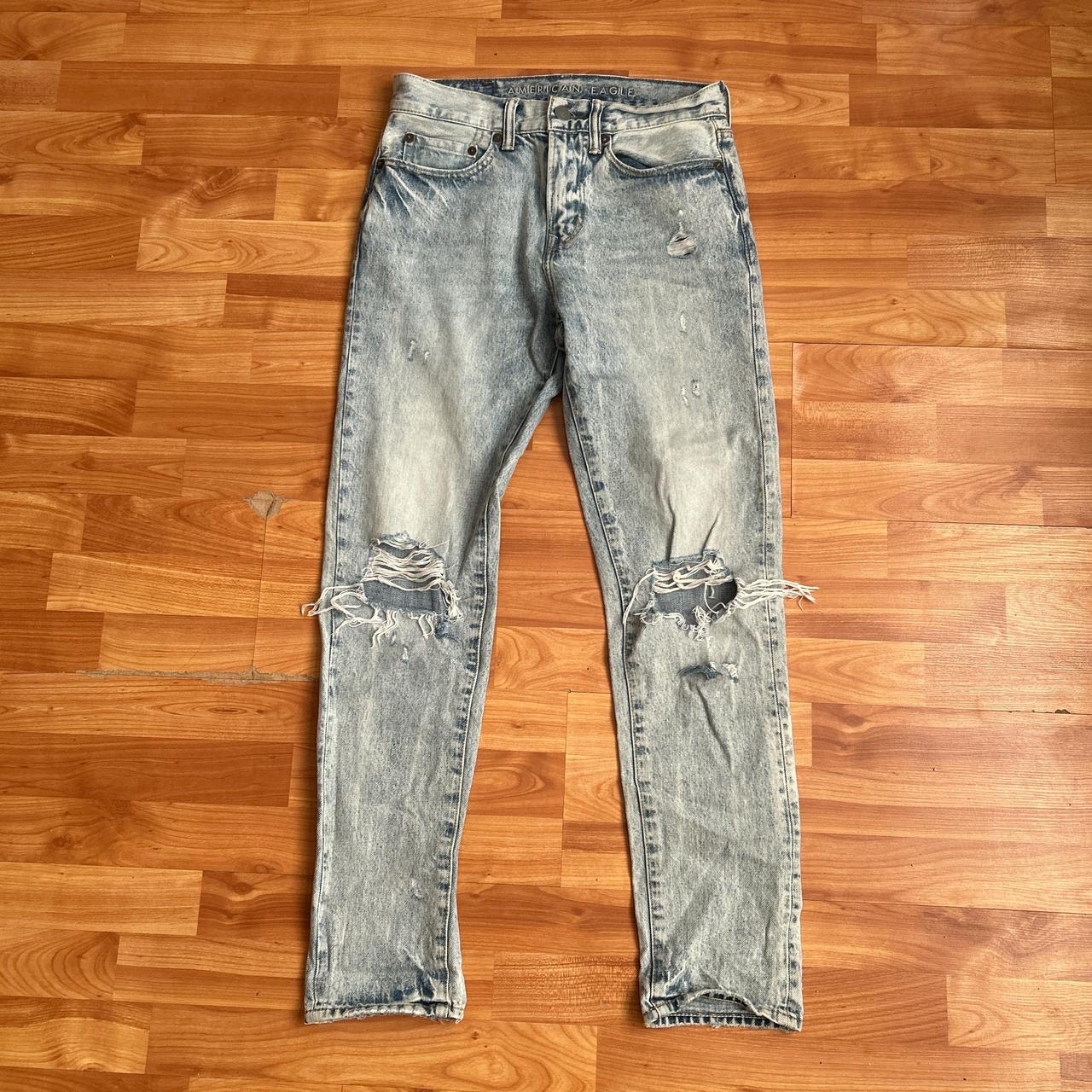 American Eagle light acid wash distressed denim Depop