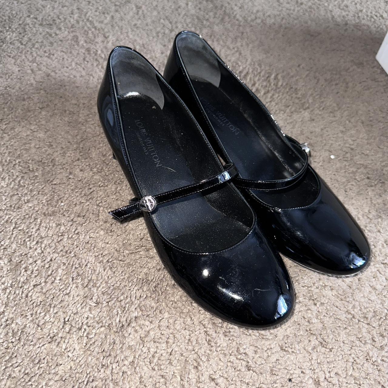 Louis Vuitton Black Patent Leather Mary Jane Uniforme Flats