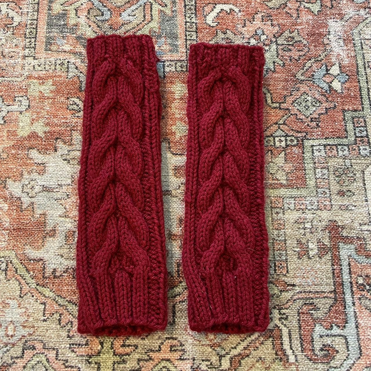 dark red knit arm warmers no flaws no paypal, depop... Depop