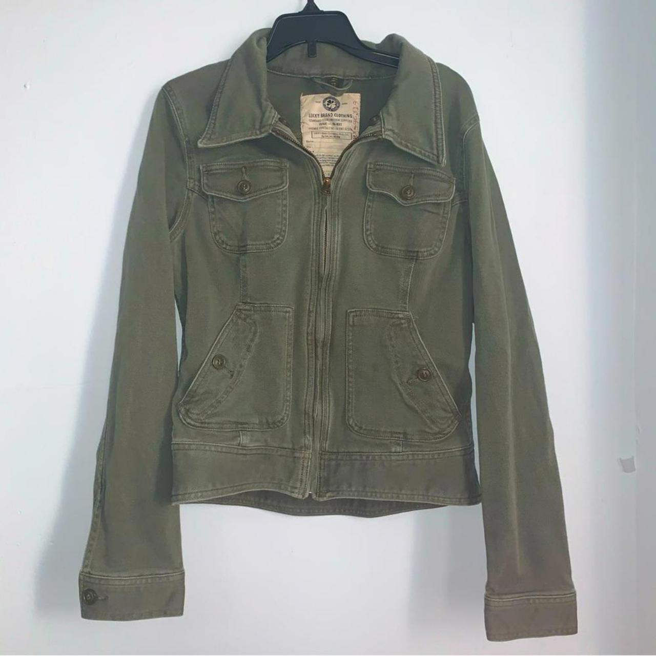 Lucky Brand Army Green Jacket Size Small, Faded
