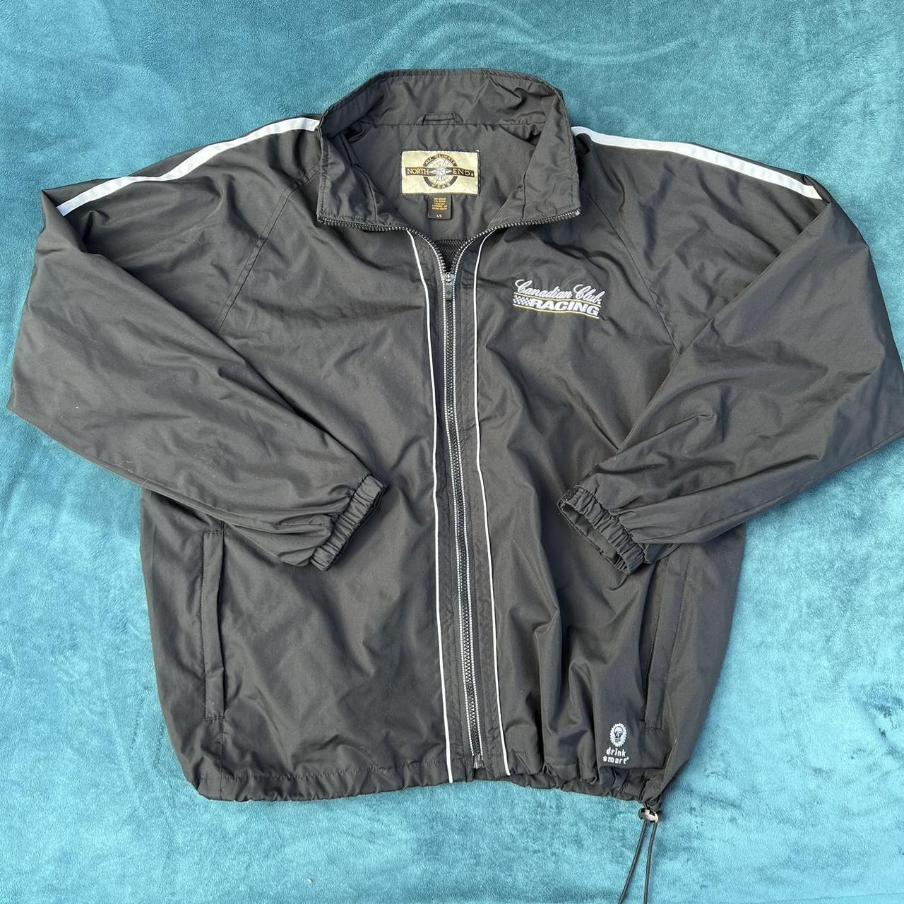 Men's Black and Green Jacket Depop