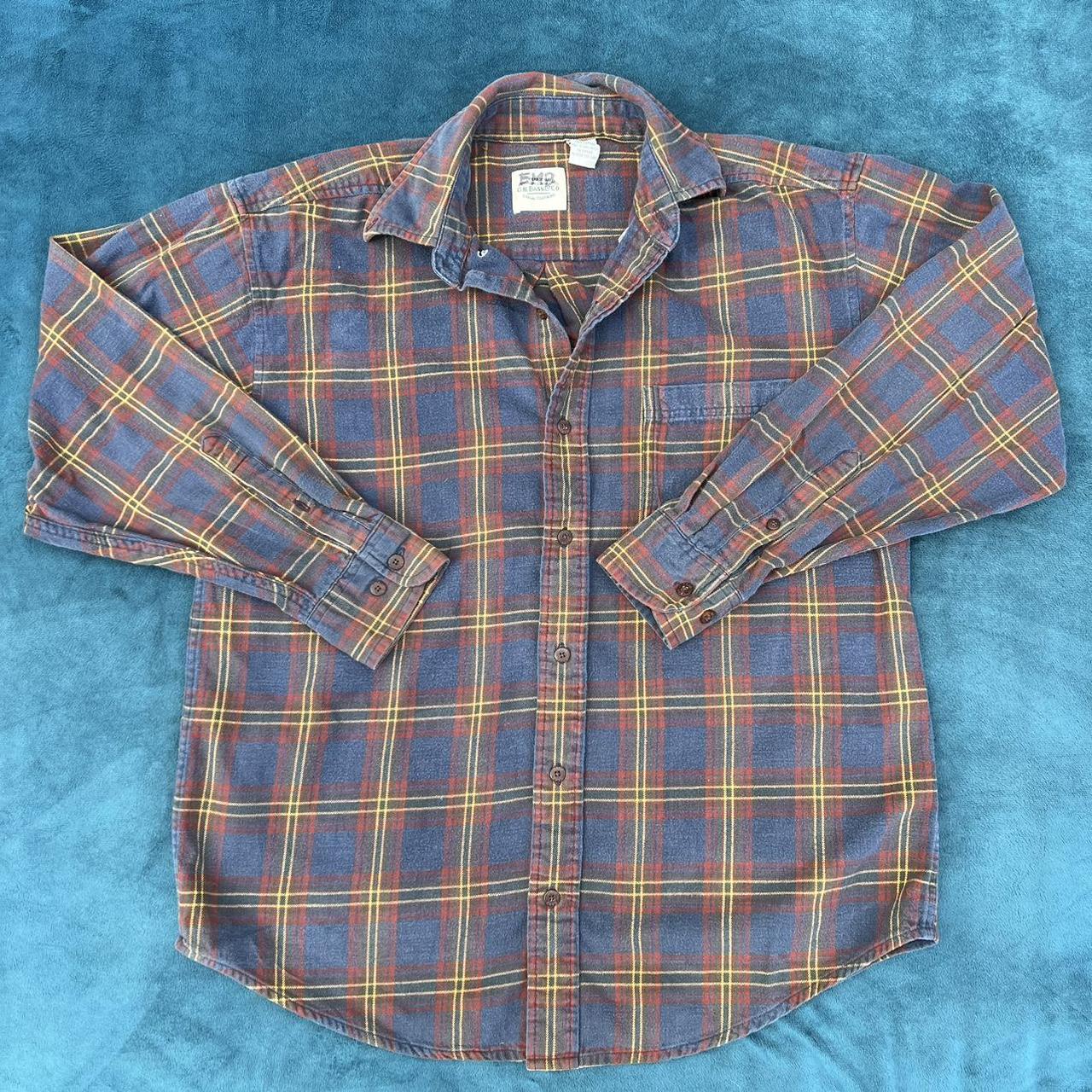 G.H. Bass Men's Blue and Red Shirt | Depop