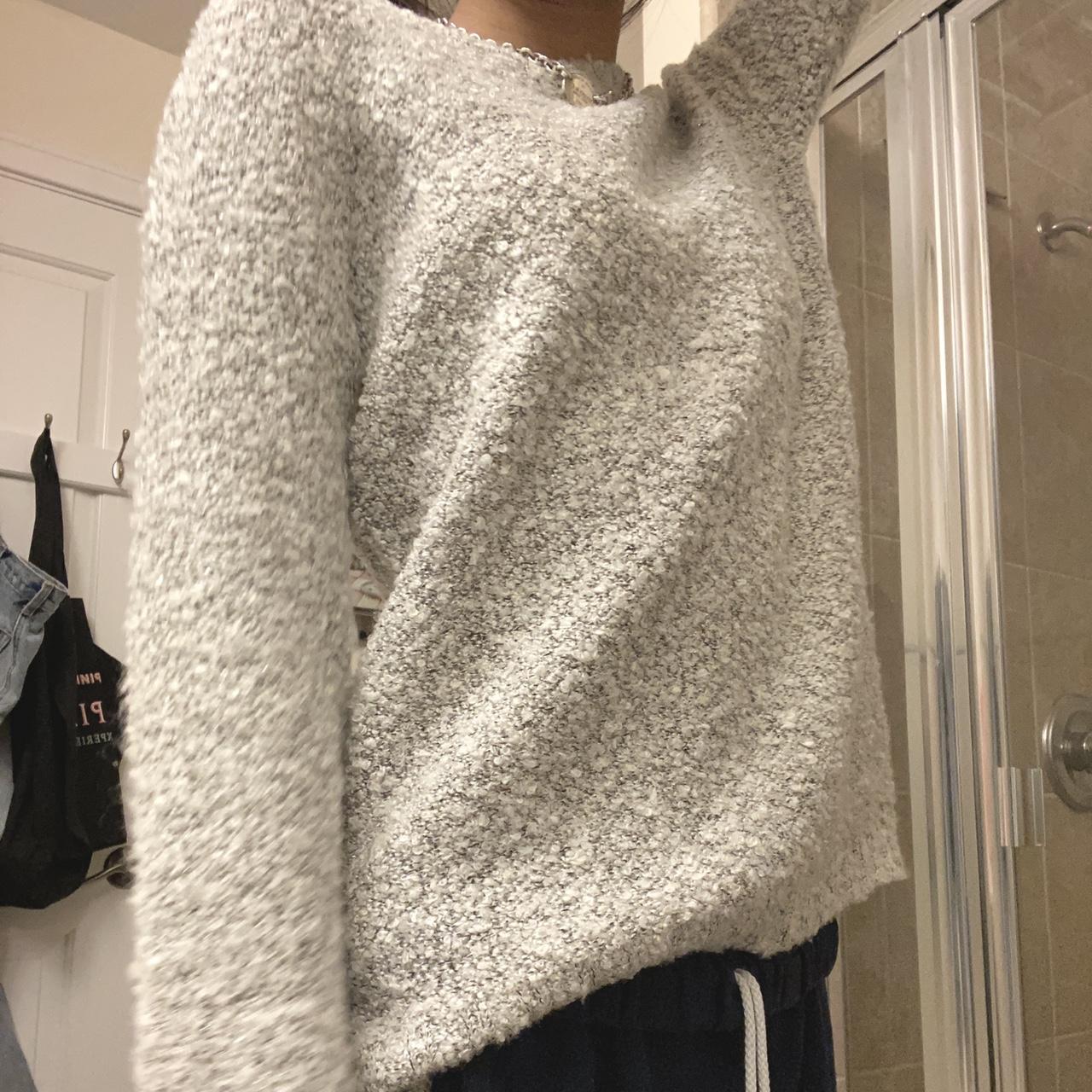 grey knit sweater ⭑ super comfy and perf to throw on... - Depop