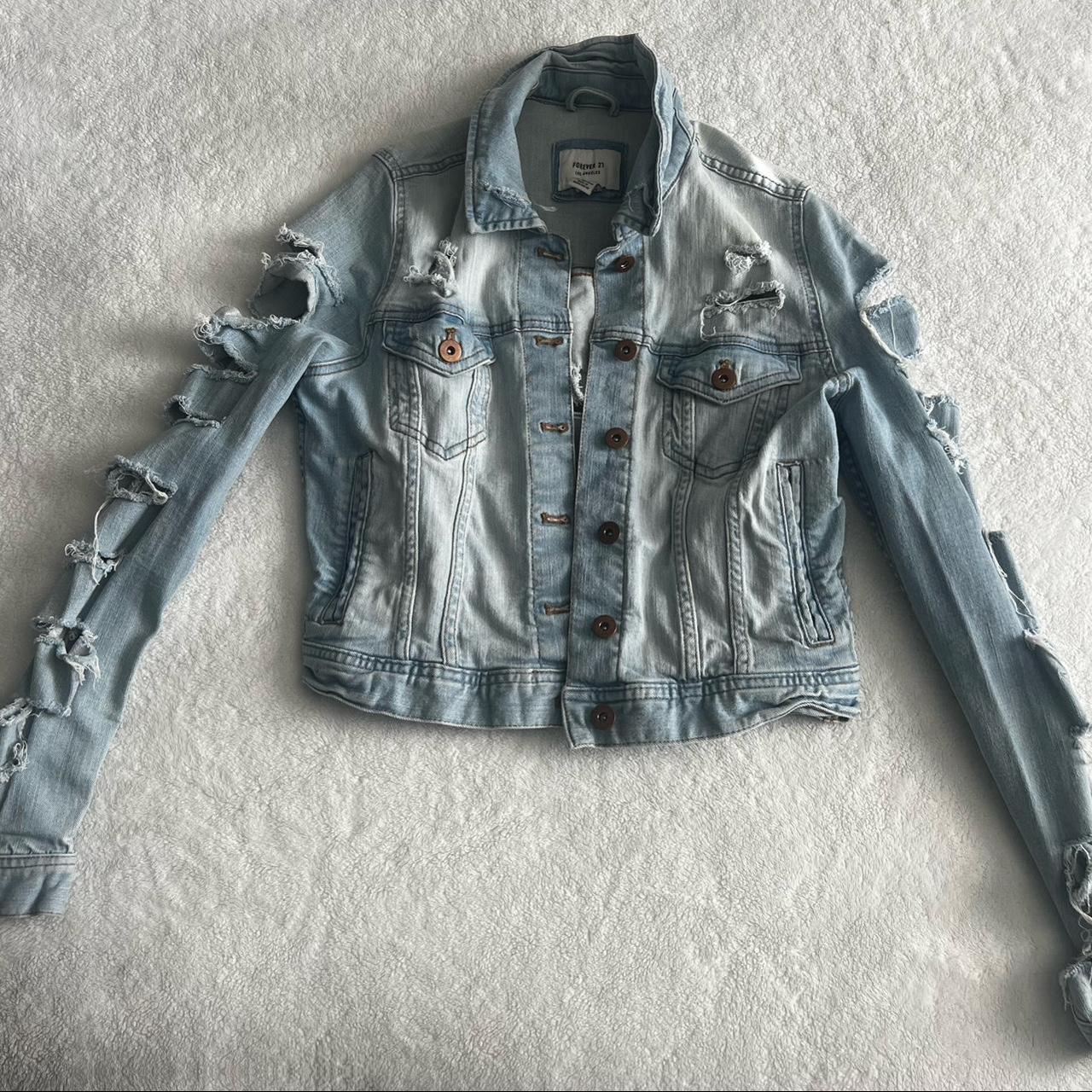 Forever 21 distressed outlet jean jacket