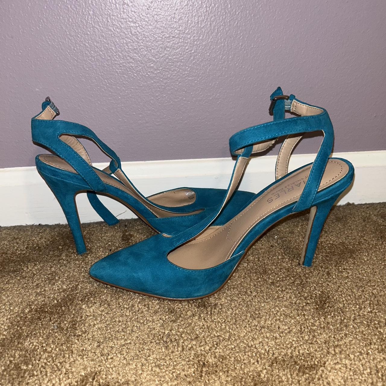 Blue t sale strap heels