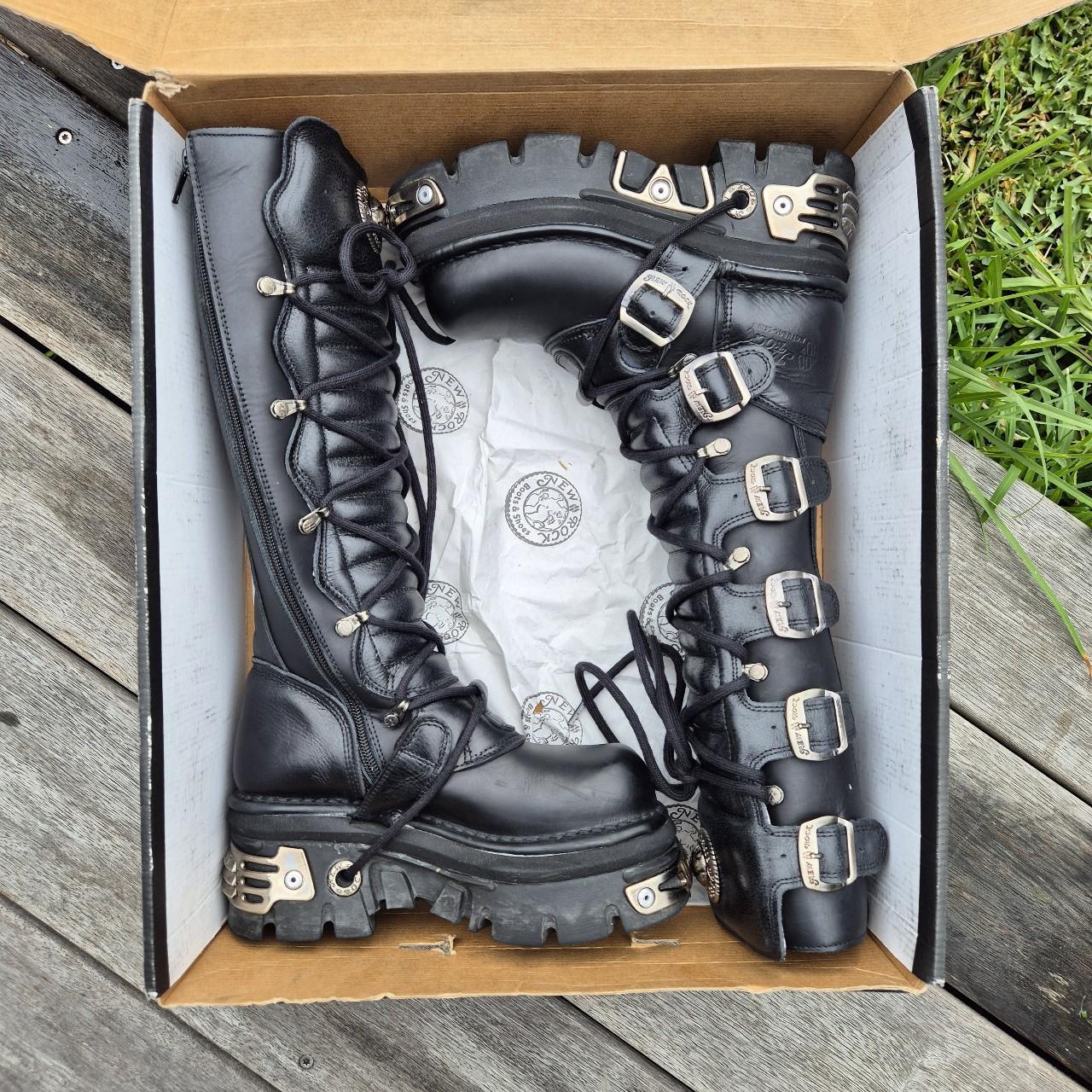 Stivali New Rock M272 S1 - In Pelle, Tacco A Blocco, Fibbia, Stile Gotico-Rock - Foto 9