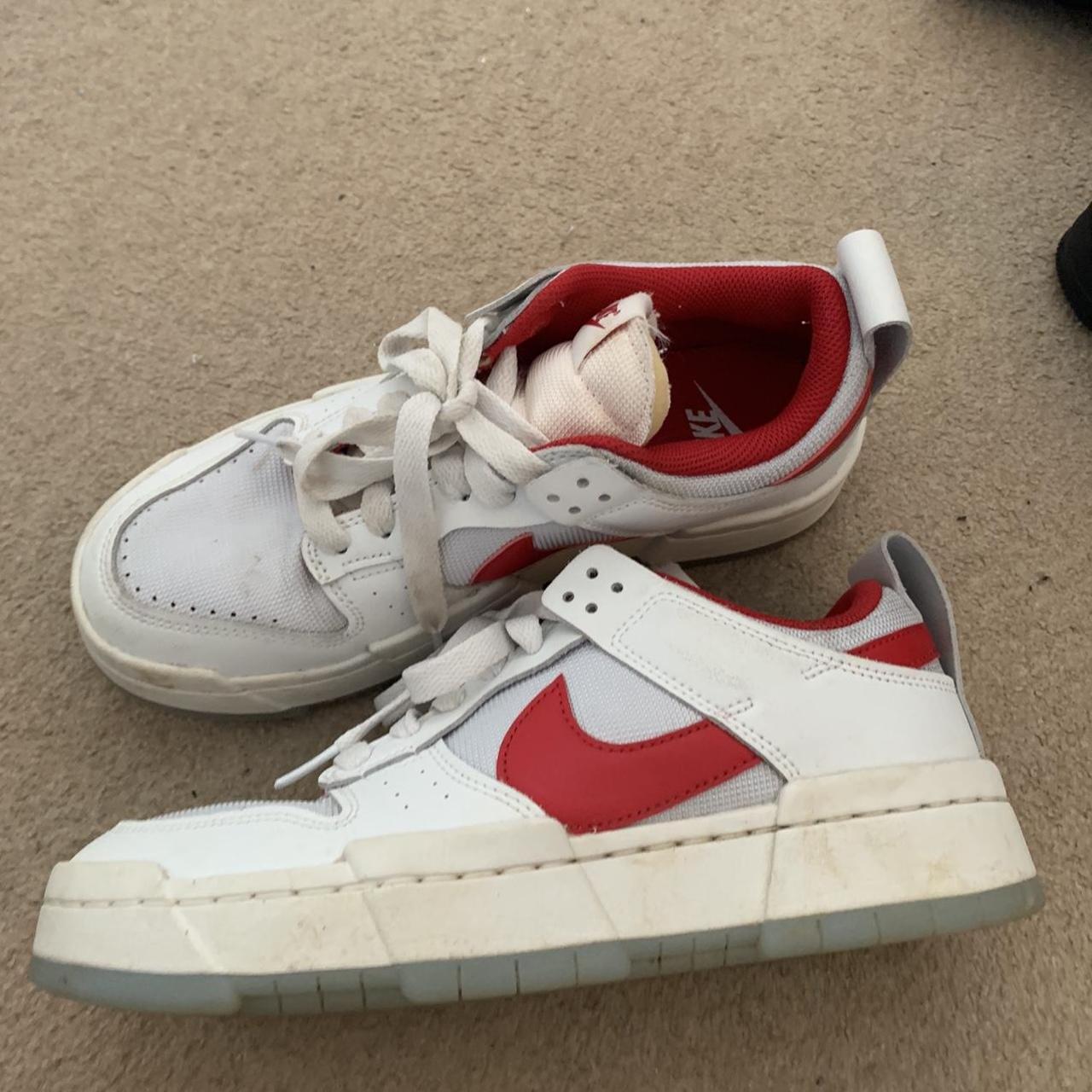nike dunk low disrupts gym red hardly worn size 6 Depop
