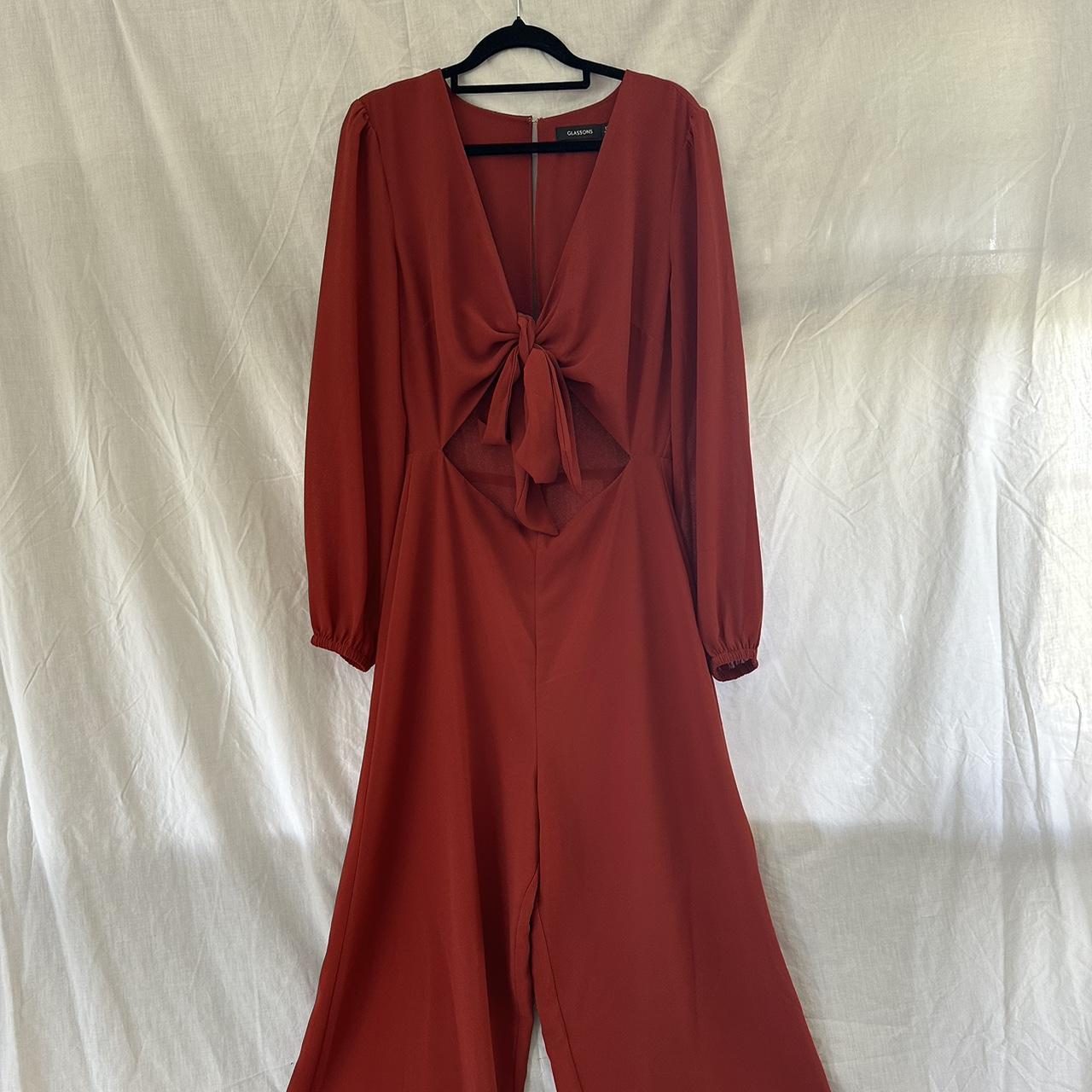 Red Glassons Jumpsuit worn once for a wedding Depop