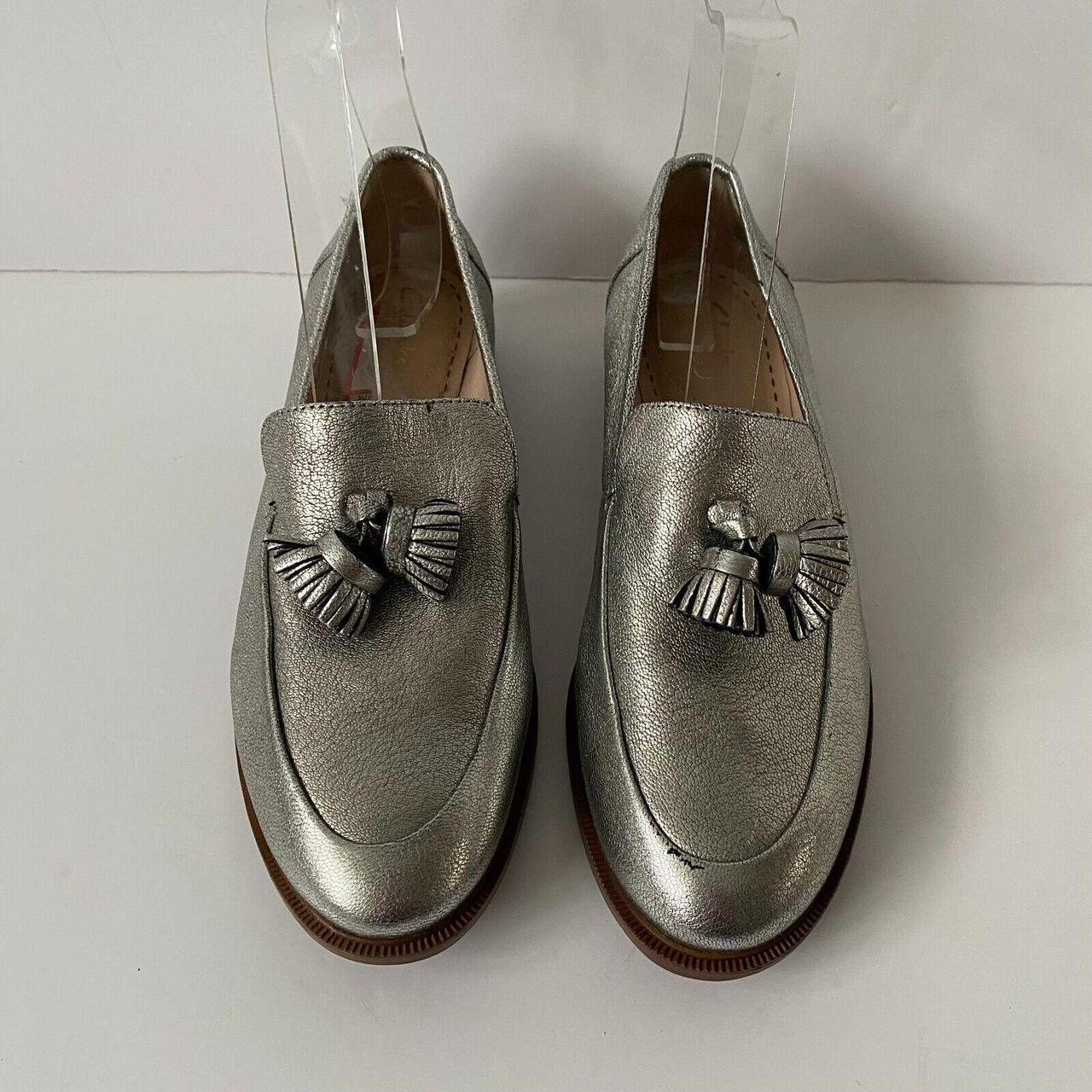 Clarks Somerset Silver Leather Slip On Shoes Taylor